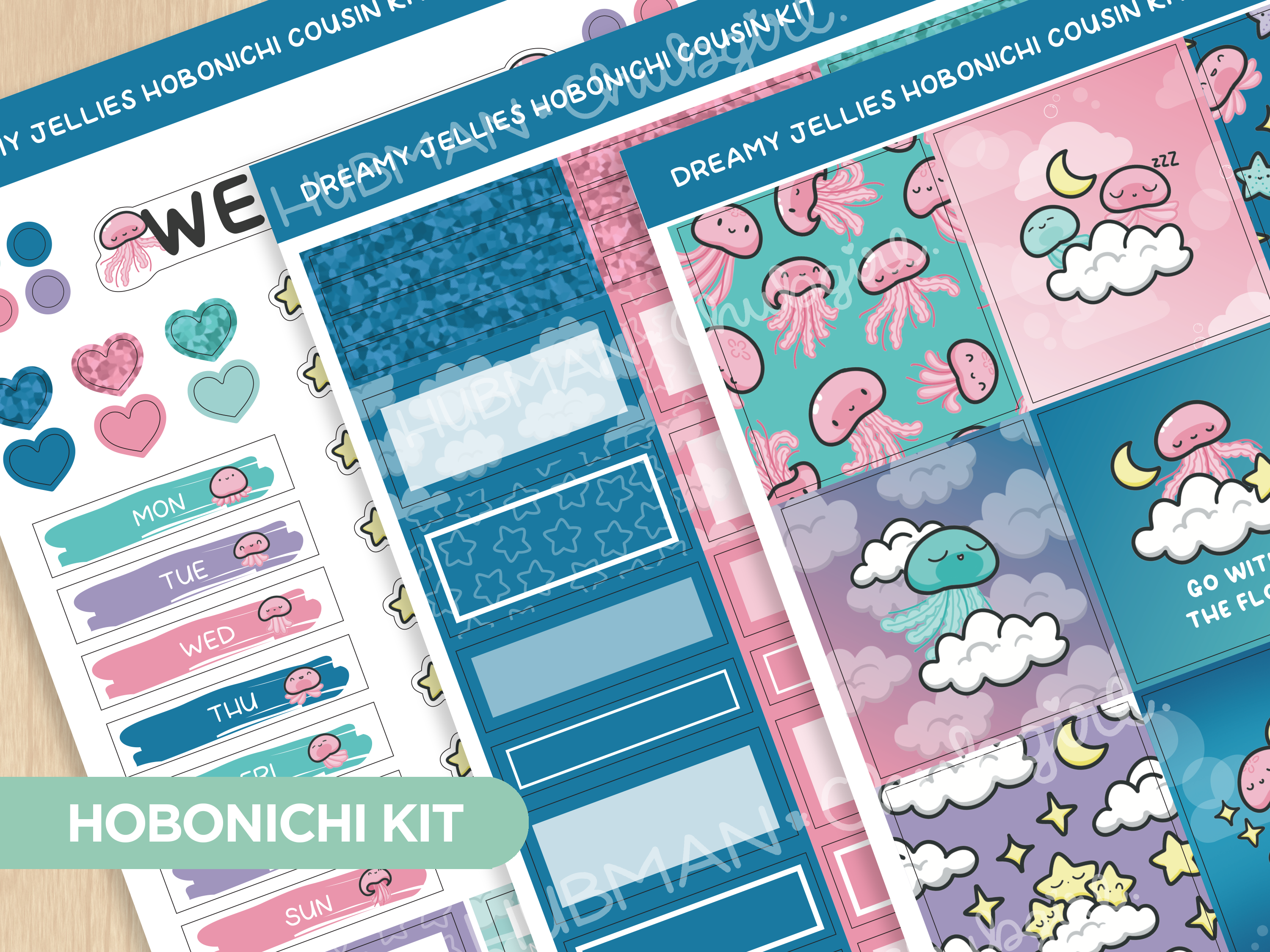 Dreamy Jellies Theme Hobonichi Cousin Weekly Kit (Set of 3)