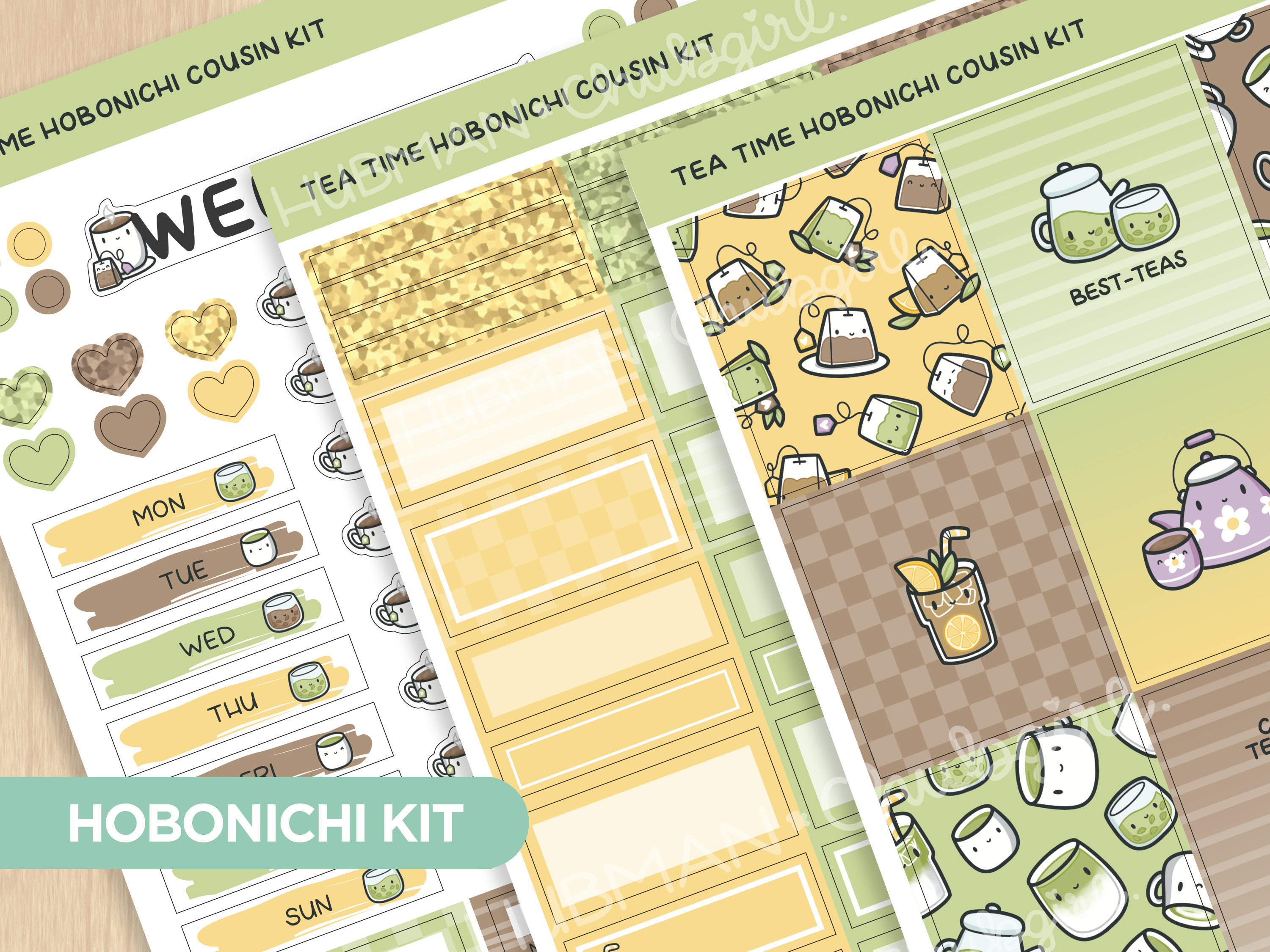 Tea Time Theme Hobonichi Cousin Weekly Kit (Set of 3)