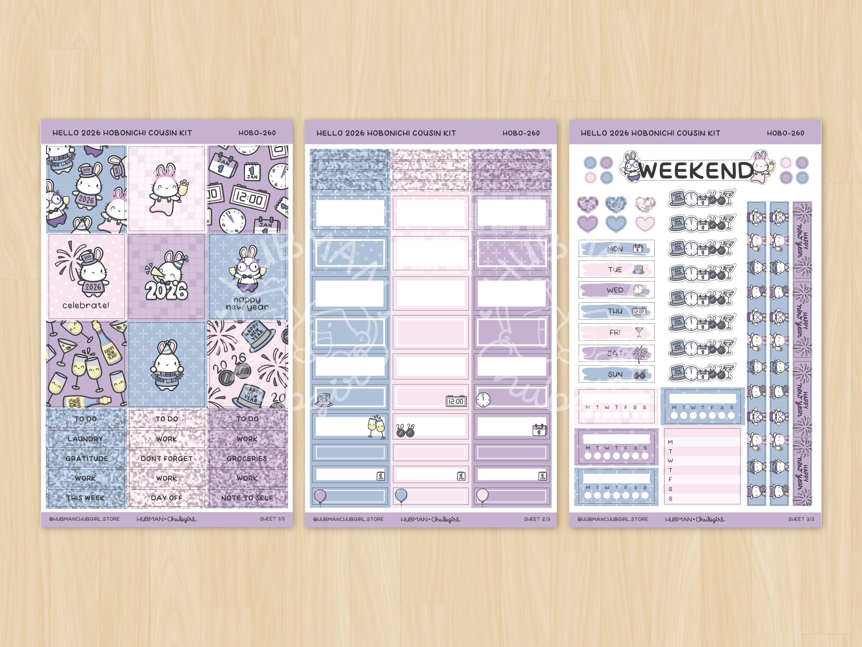 Hello 2026 Theme Hobonichi Cousin Weekly Kit (Set of 3)