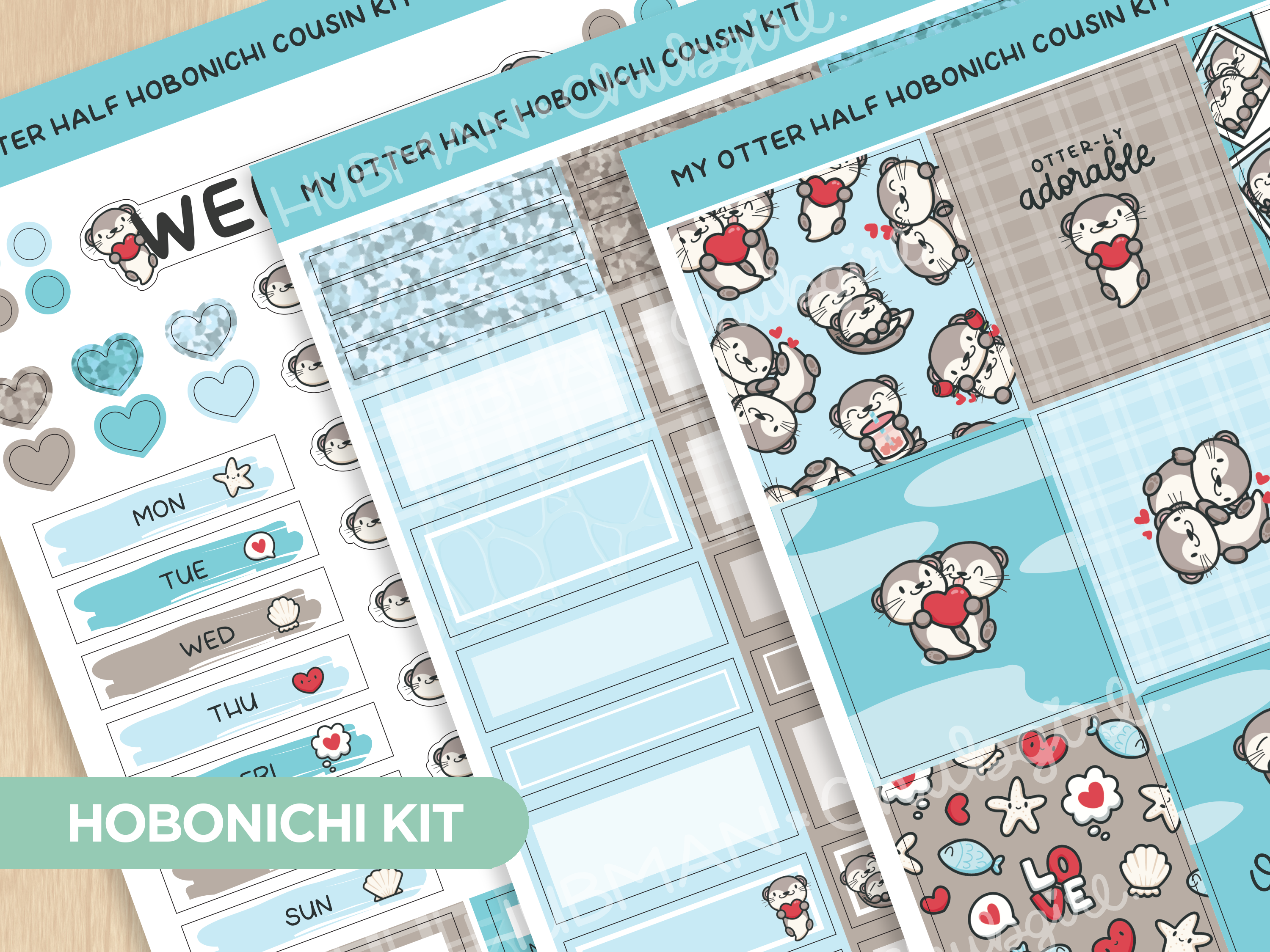 My Otter Half Theme Hobonichi Cousin Weekly Kit (Set of 3)