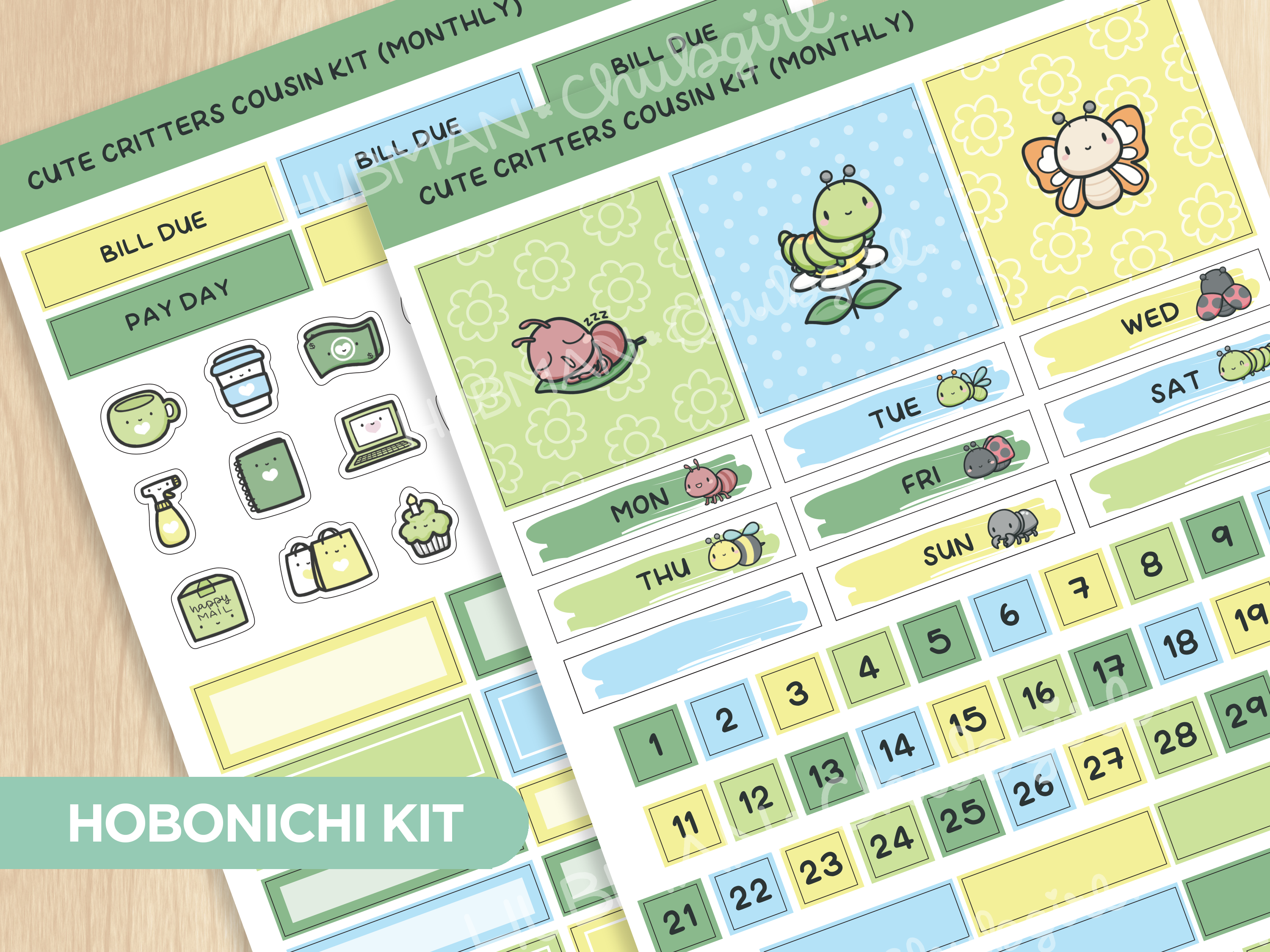 Cute Critters Hobonichi Cousin Monthly Kit (Set of 2)