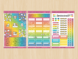 Rainbow Llamas Theme Hobonichi Cousin Weekly Kit (Set of 3)
