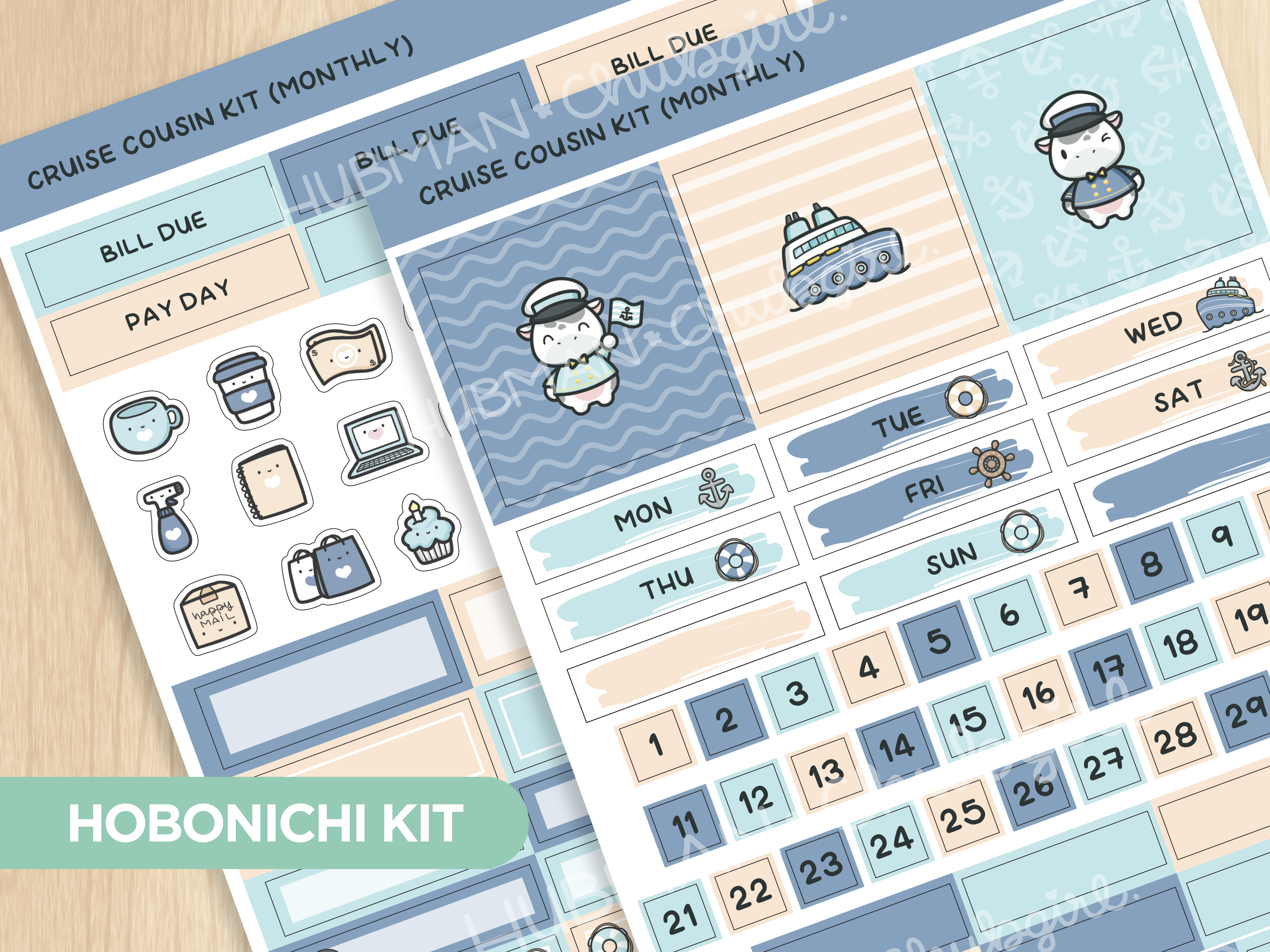 Cruise Hobonichi Cousin Monthly Kit (Set of 2)