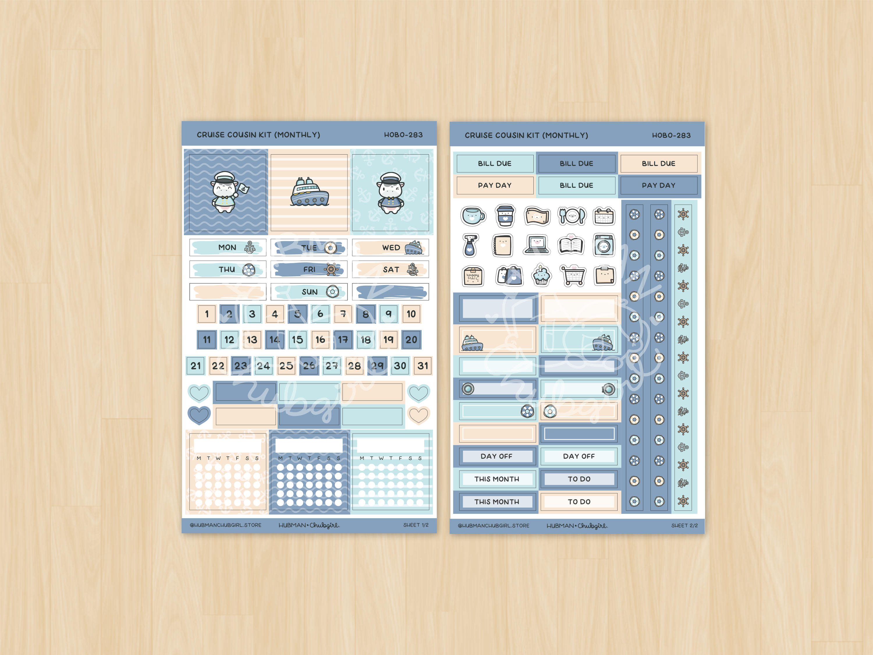 Cruise Hobonichi Cousin Monthly Kit (Set of 2)