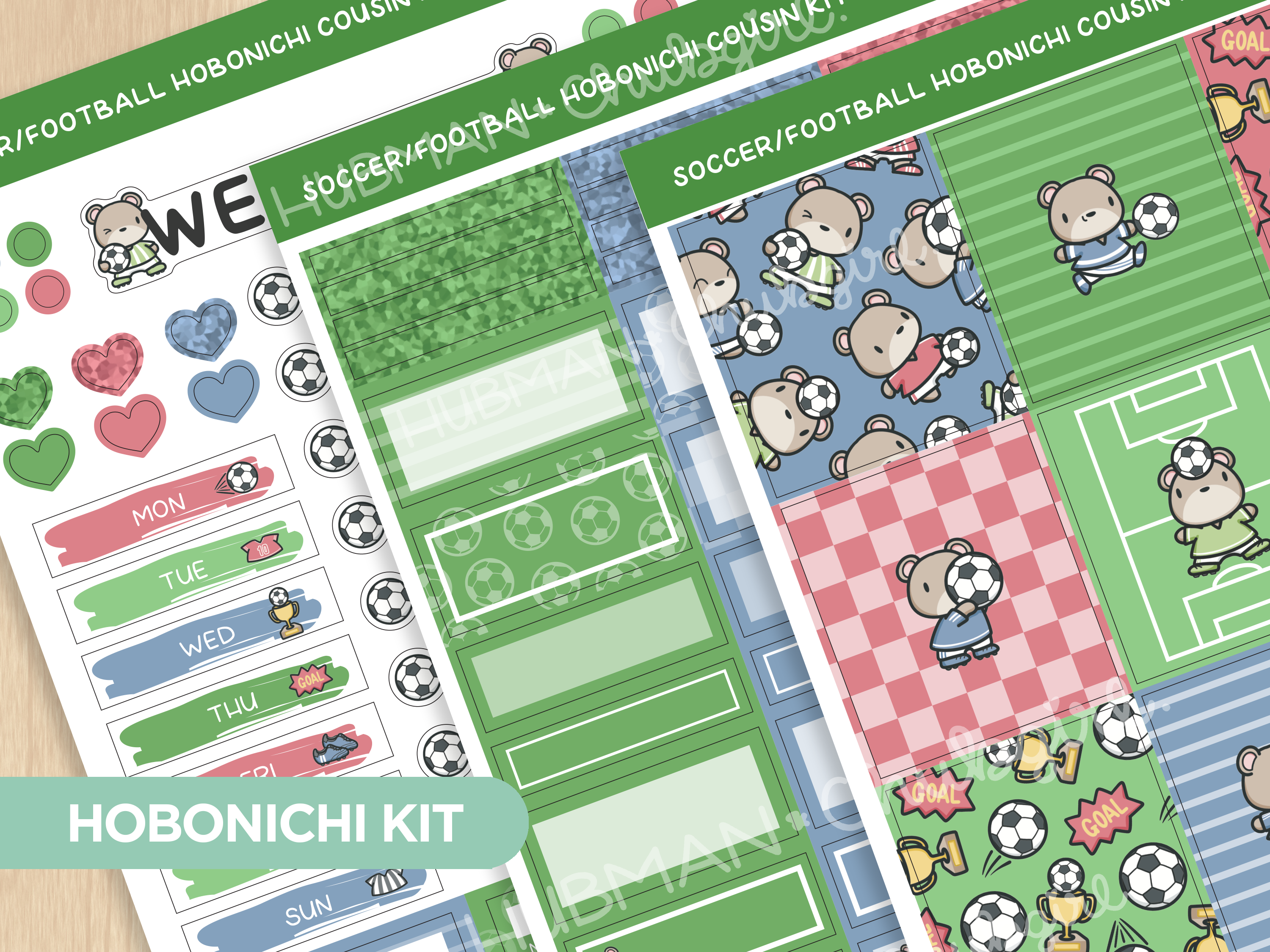 Soccer/Football Hobonichi Cousin Weekly Kit (Set of 3)