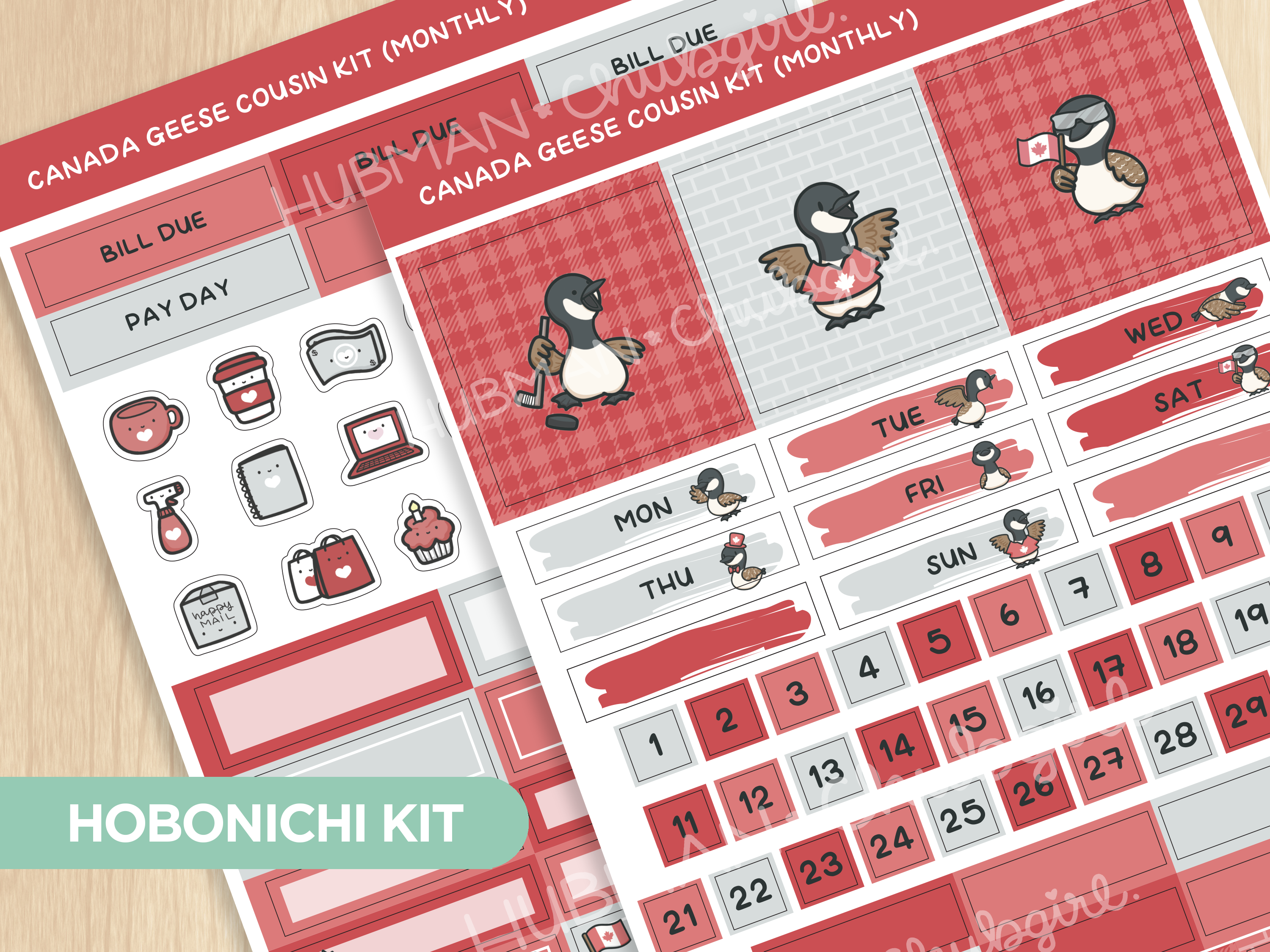 Canada Geese Hobonichi Cousin Monthly Kit (Set of 2)