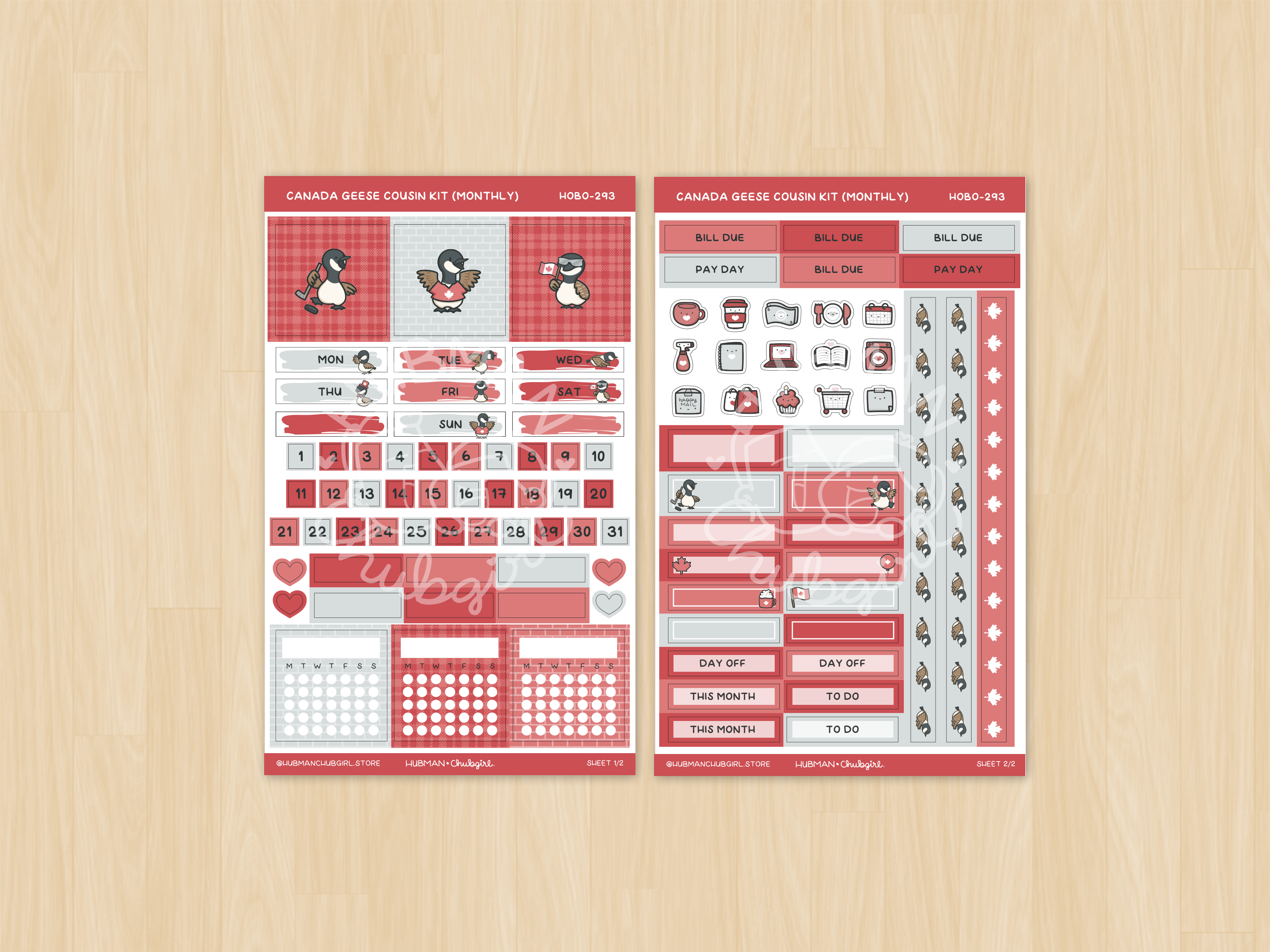 Canada Geese Hobonichi Cousin Monthly Kit (Set of 2)