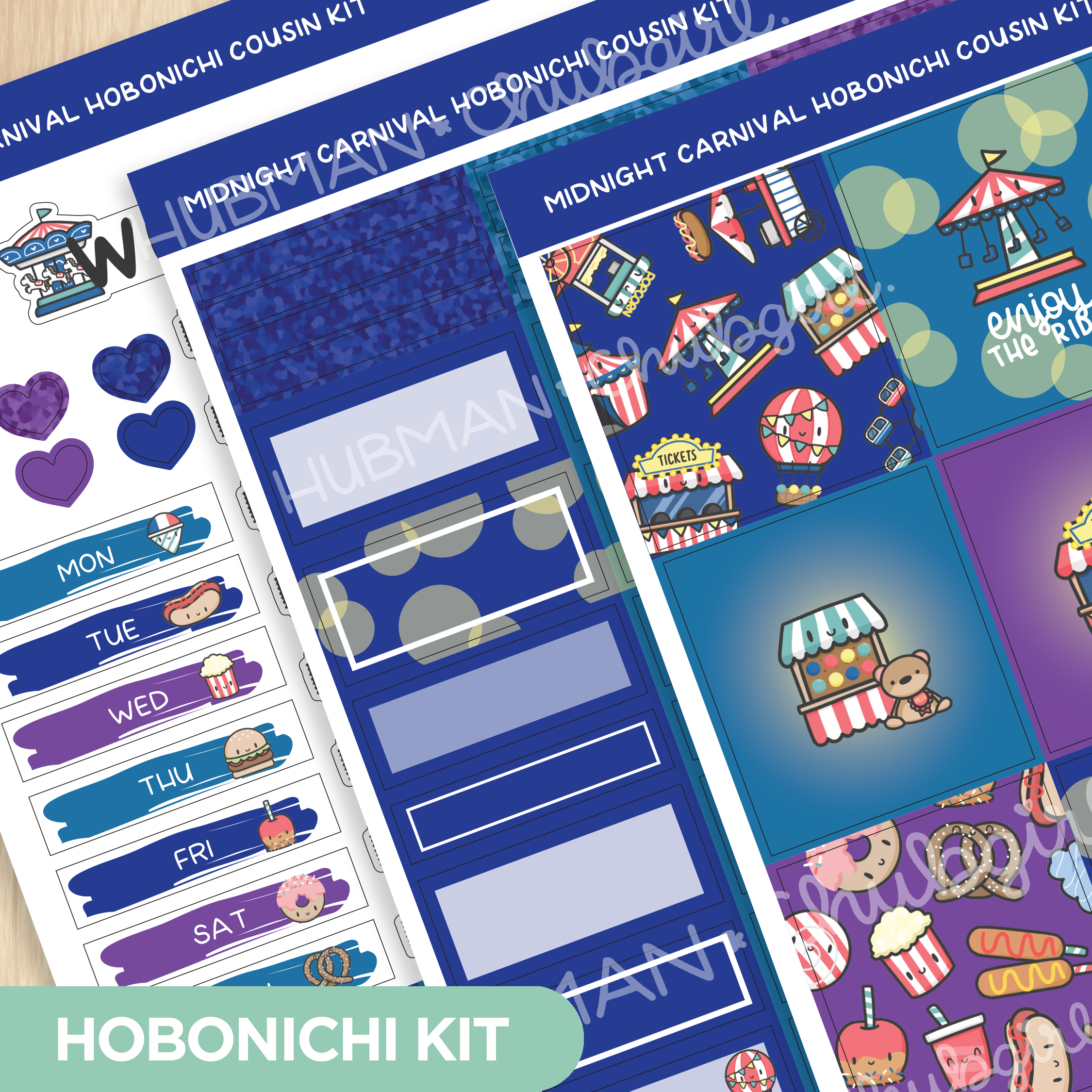 Midnight Carnival Theme Hobonichi Cousin Weekly Kit (Set of 3)