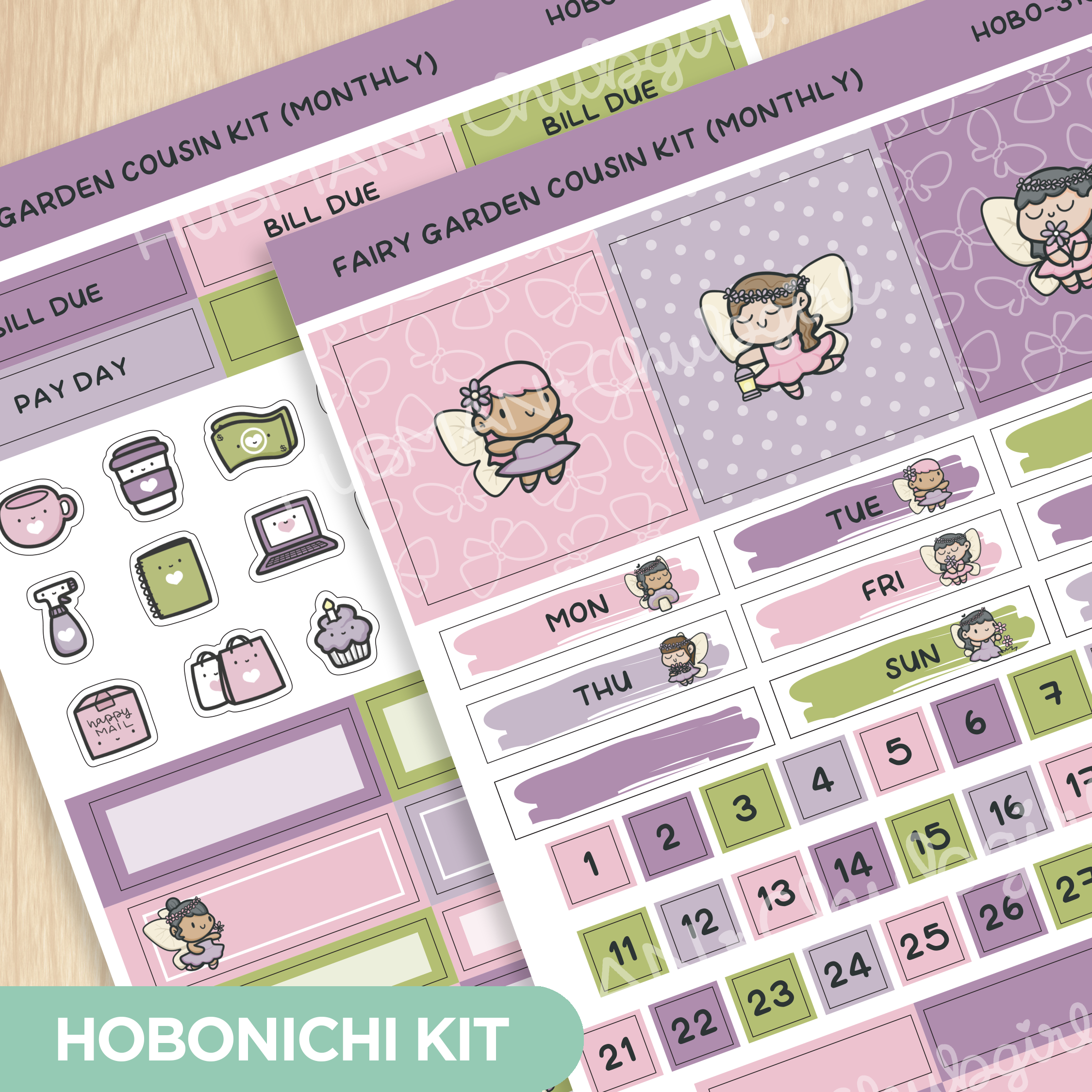 Fairy Garden Hobonichi Cousin Monthly Kit (Set of 2)