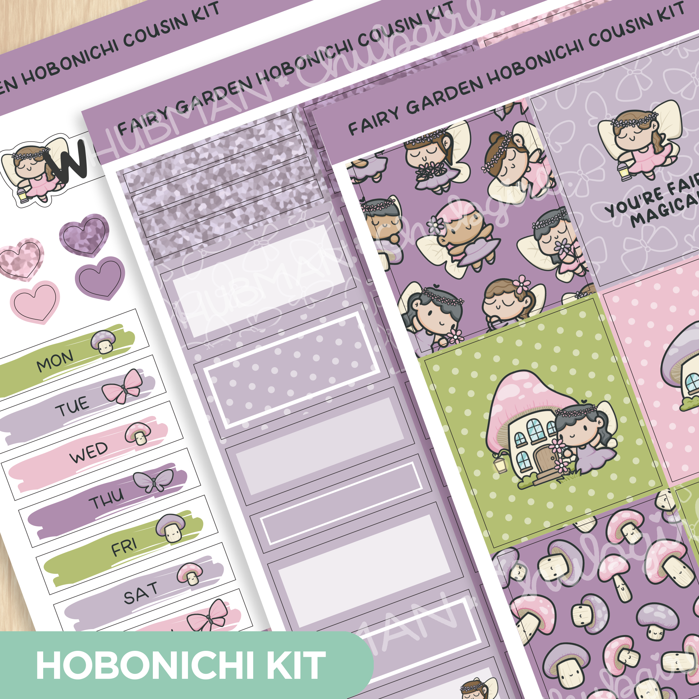 Fairy Garden Theme Hobonichi Cousin Weekly Kit (Set of 3)