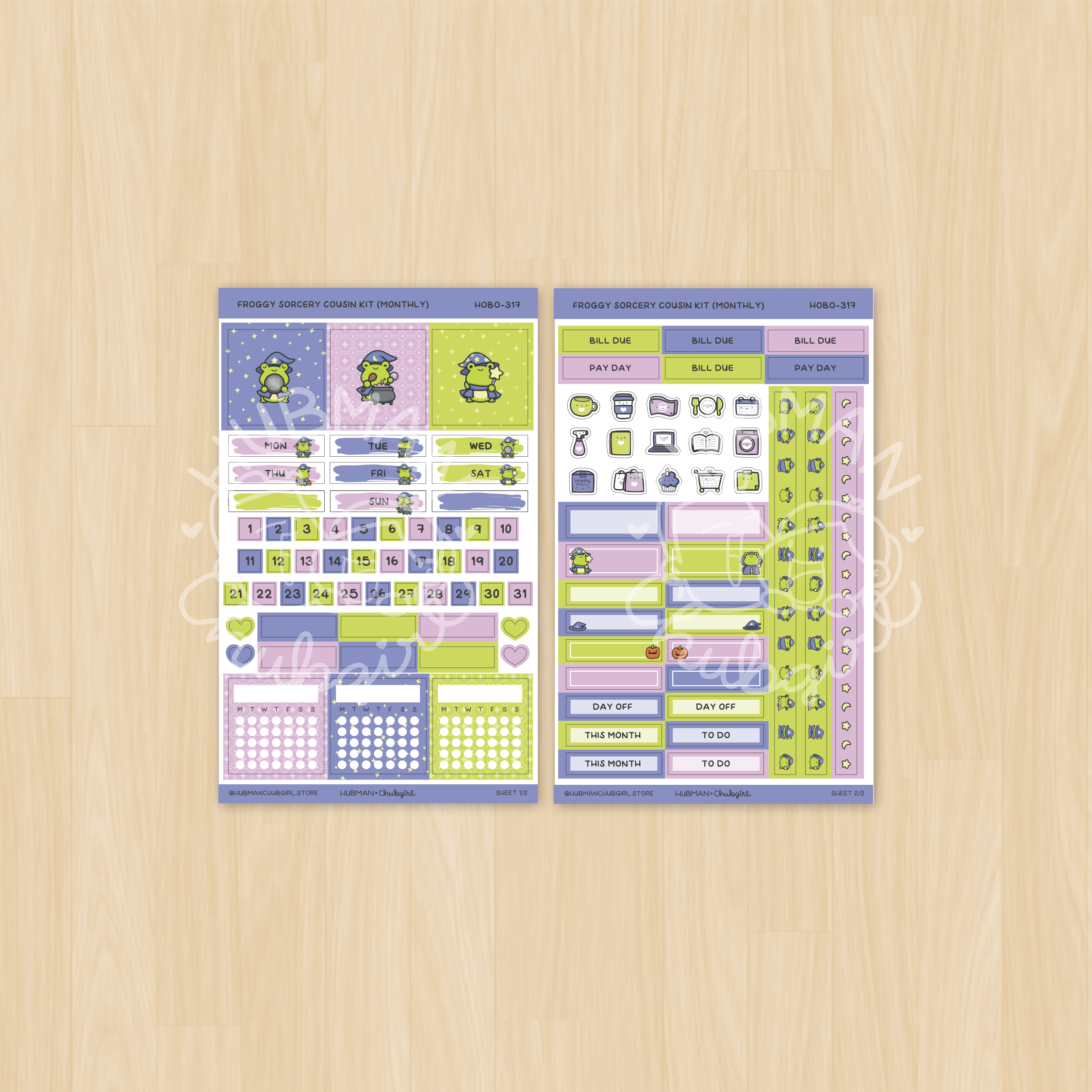 Froggy Sorcery Hobonichi Cousin Monthly Kit (Set of 2)