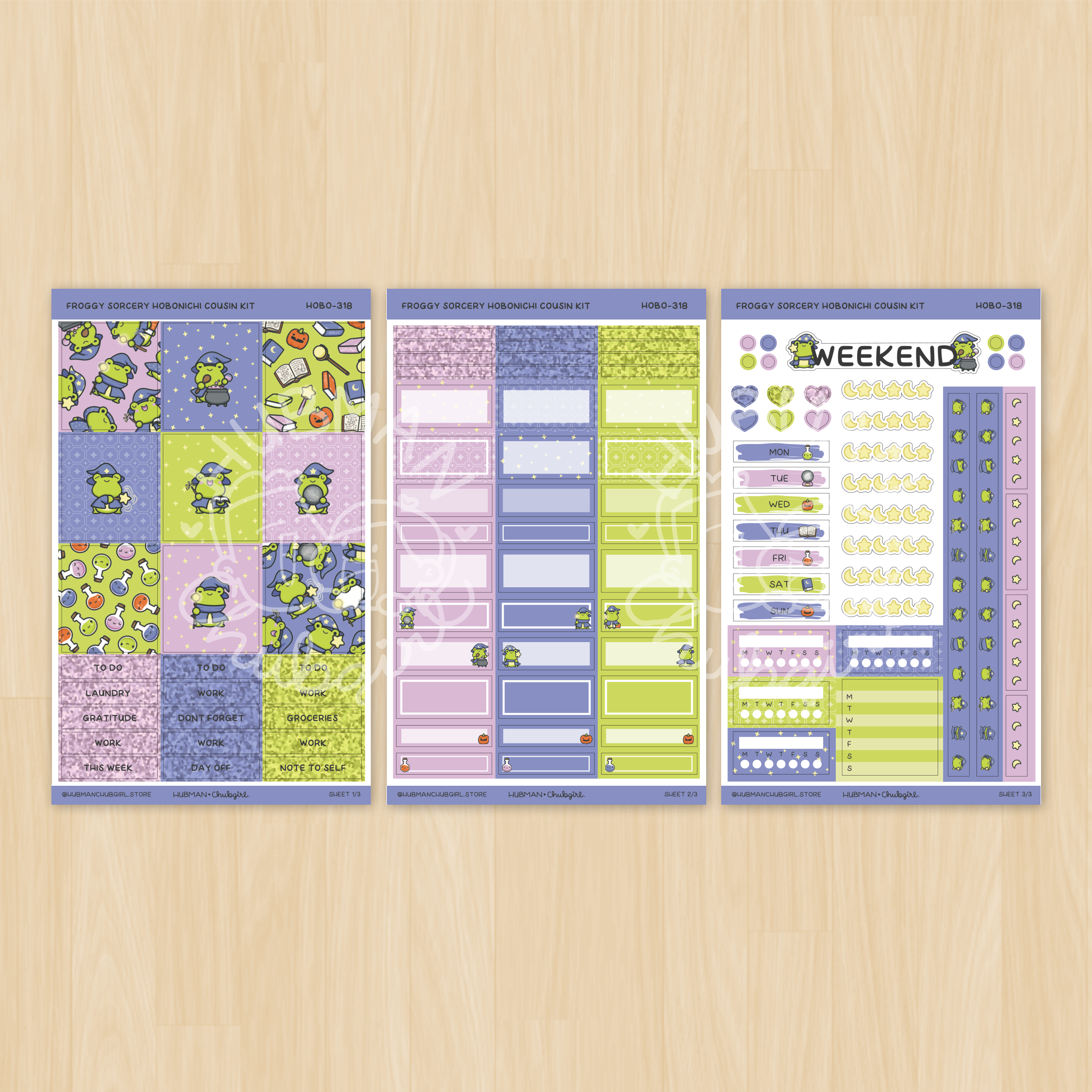 Froggy Sorcery Theme Hobonichi Cousin Weekly Kit (Set of 3)