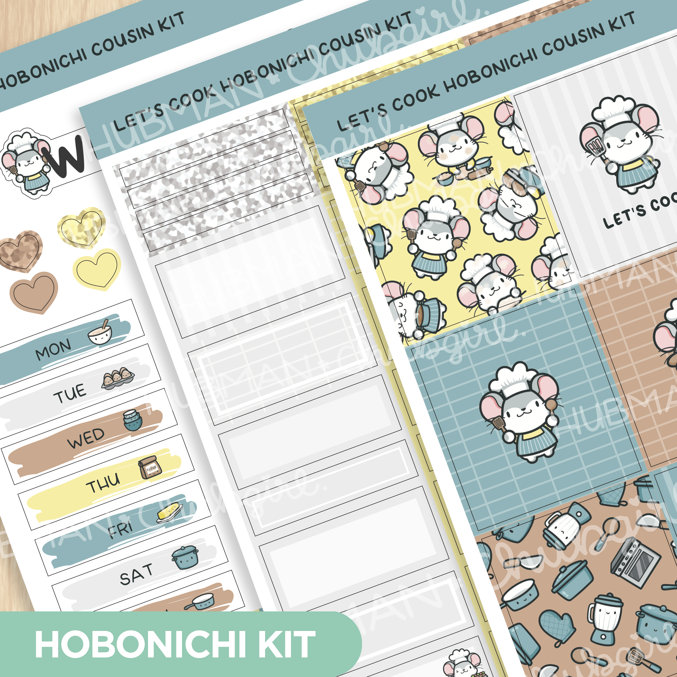 Let's Cook Theme Hobonichi Cousin Weekly Kit (Set of 3)