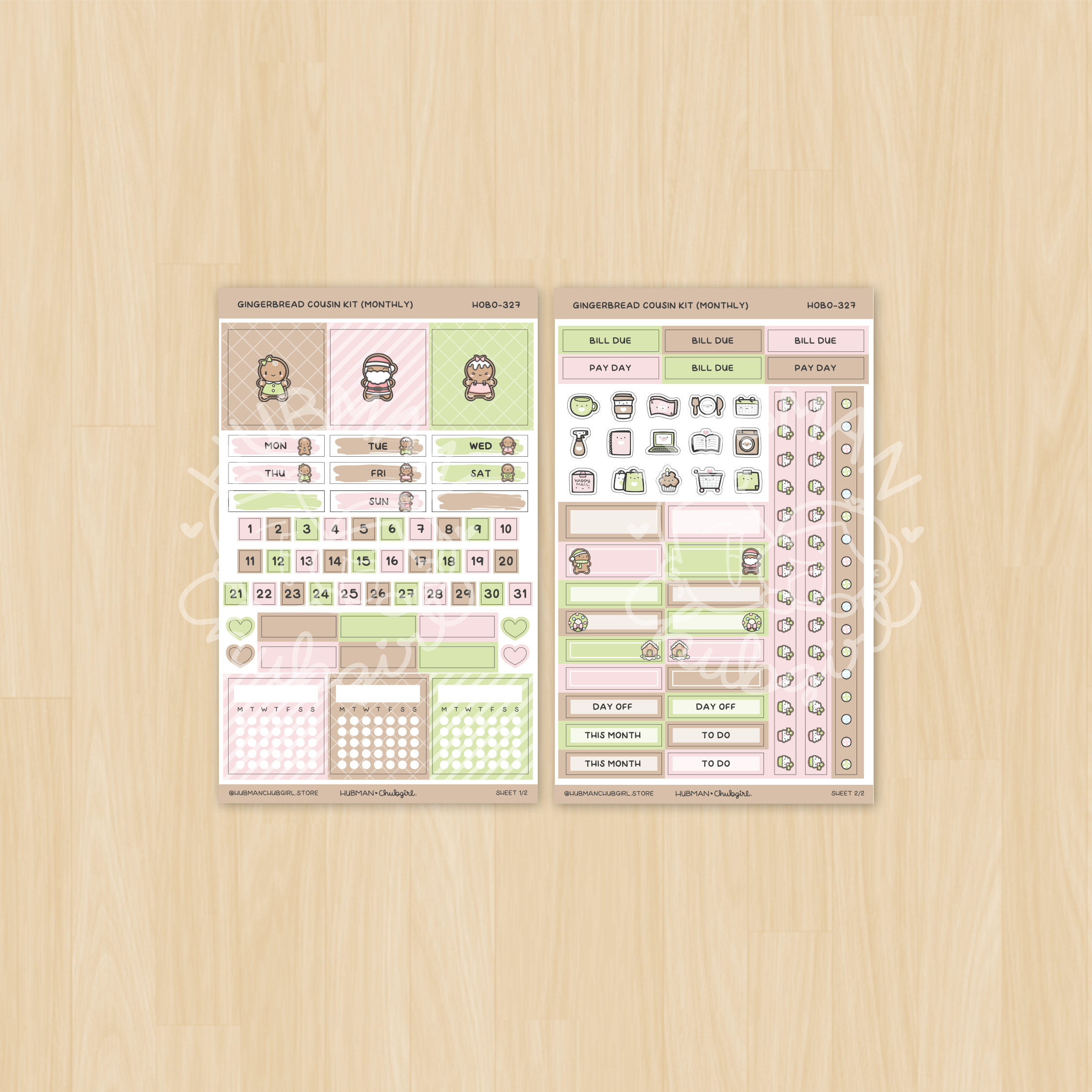 Gingerbread Hobonichi Cousin Monthly Kit (Set of 2)