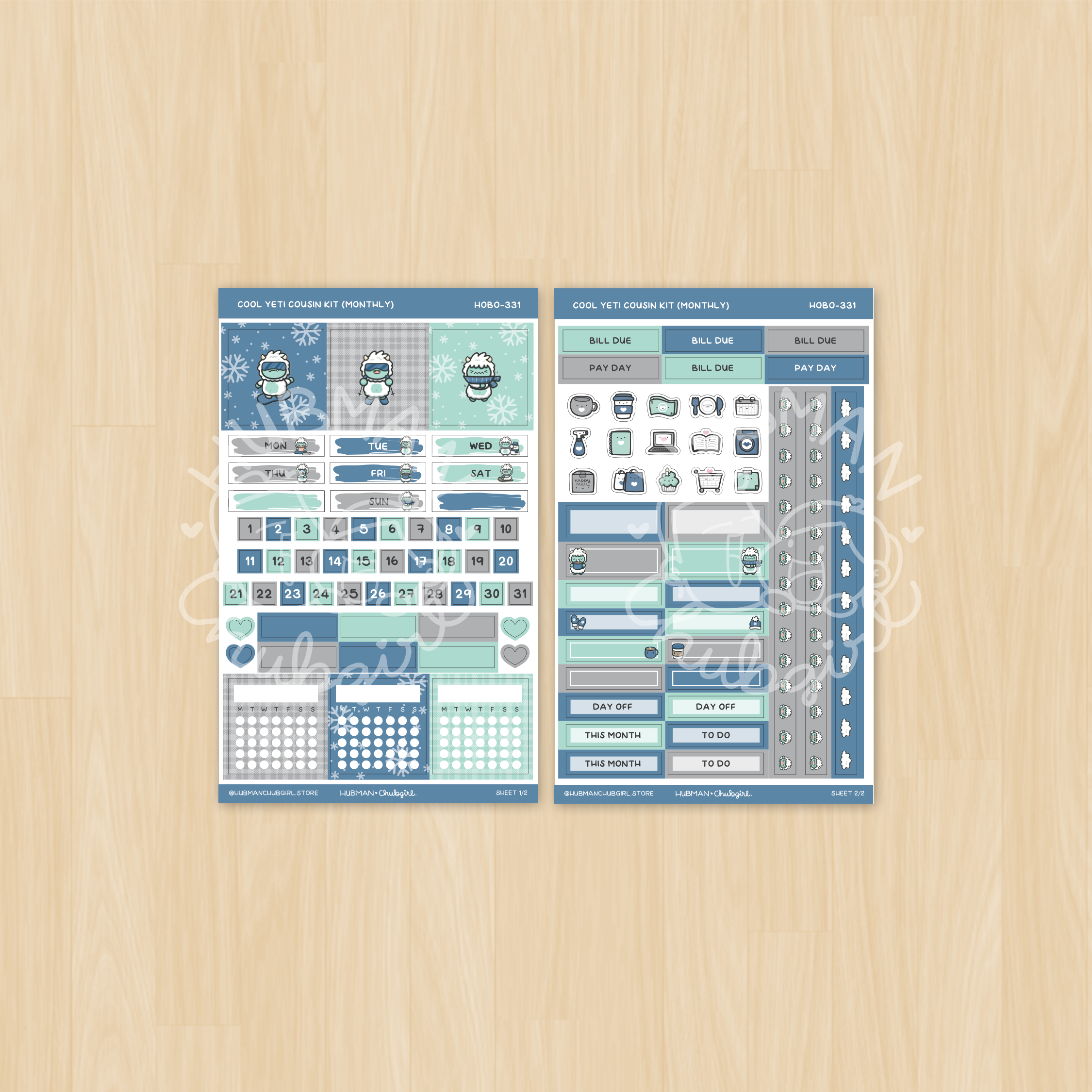 Cool Yeti Hobonichi Cousin Monthly Kit (Set of 2)