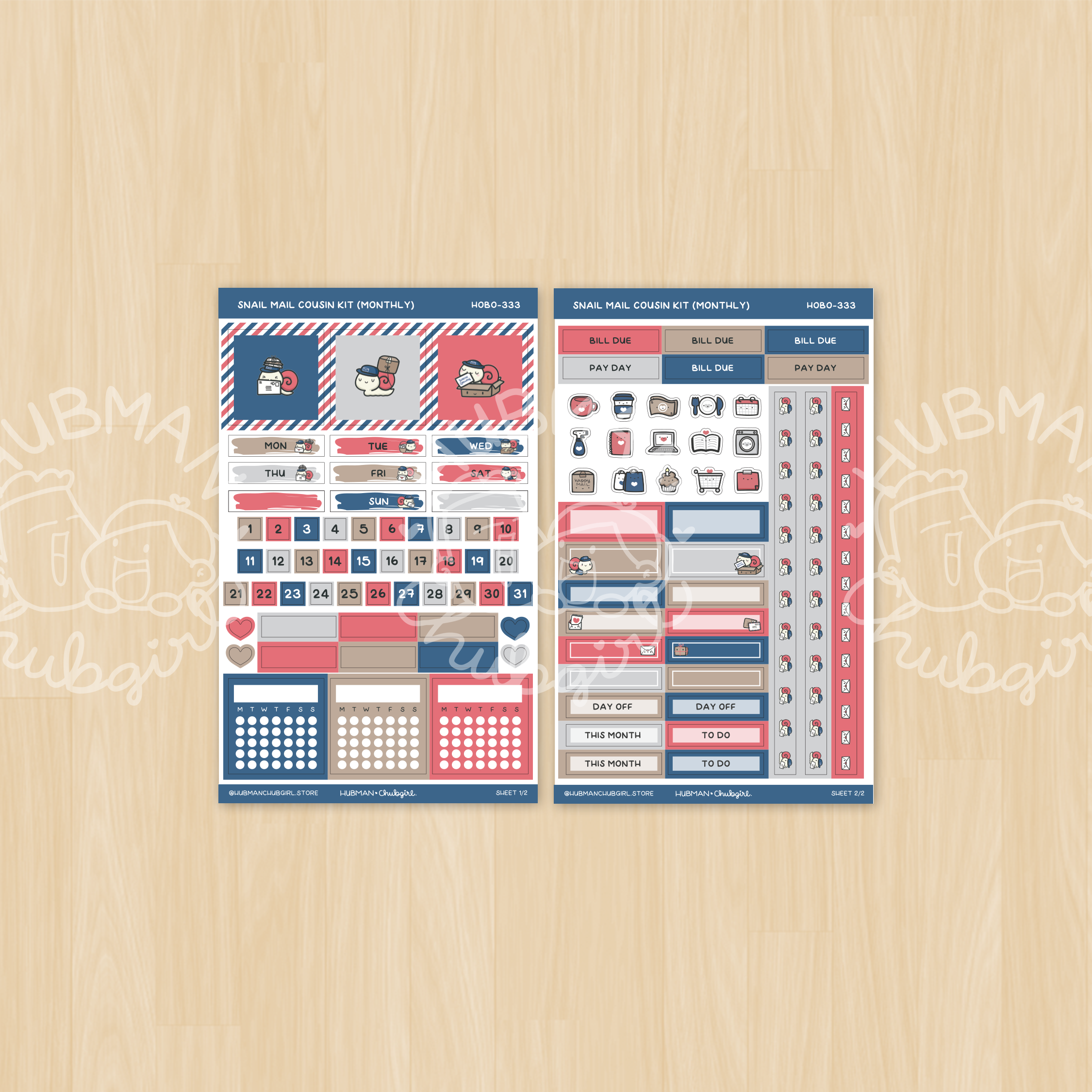 Snail Mail Hobonichi Cousin Monthly Kit (Set of 2)