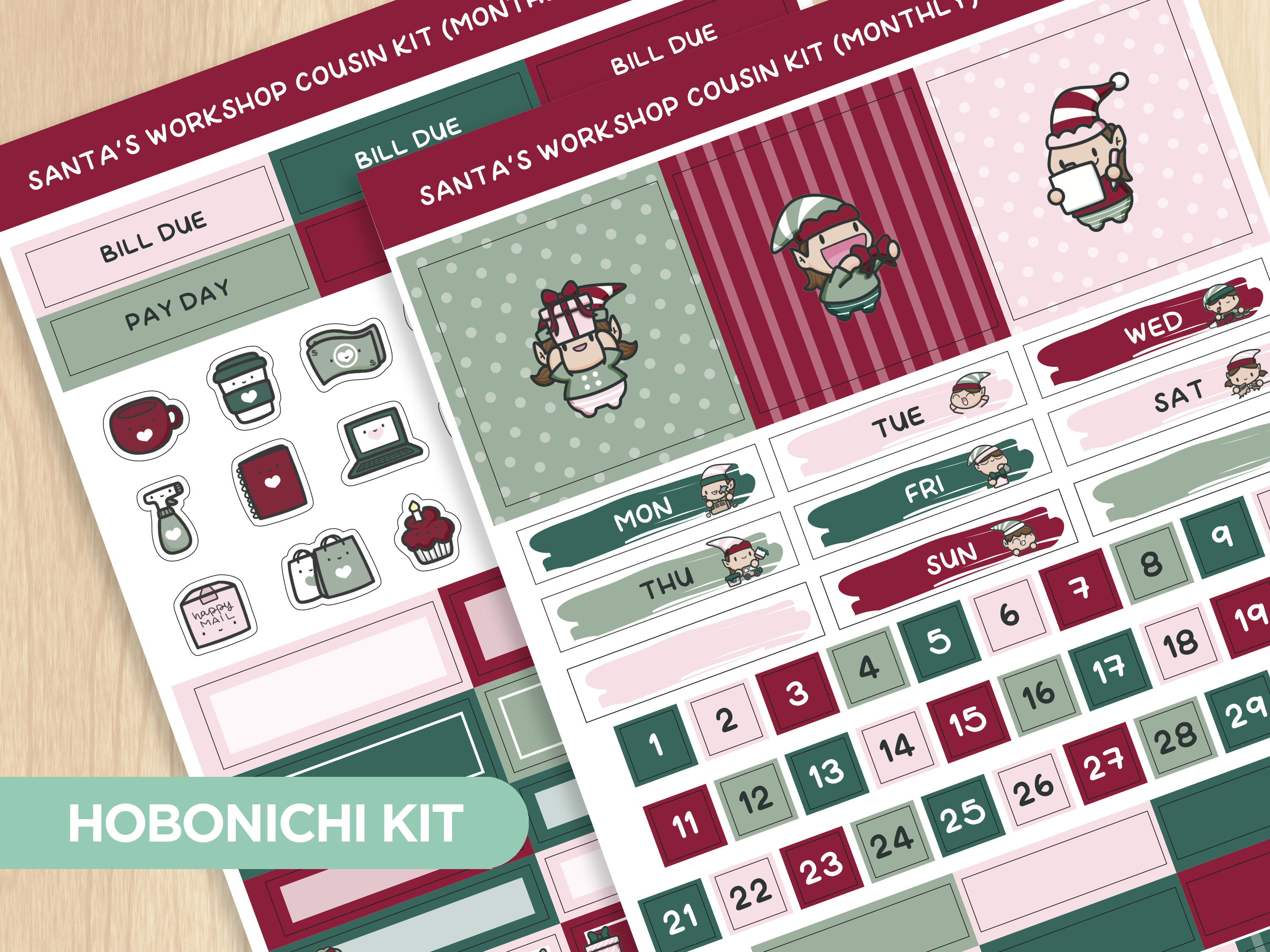 (Pre-order) Santa's Workshop Hobonichi Cousin Monthly Kit (Set of 2)