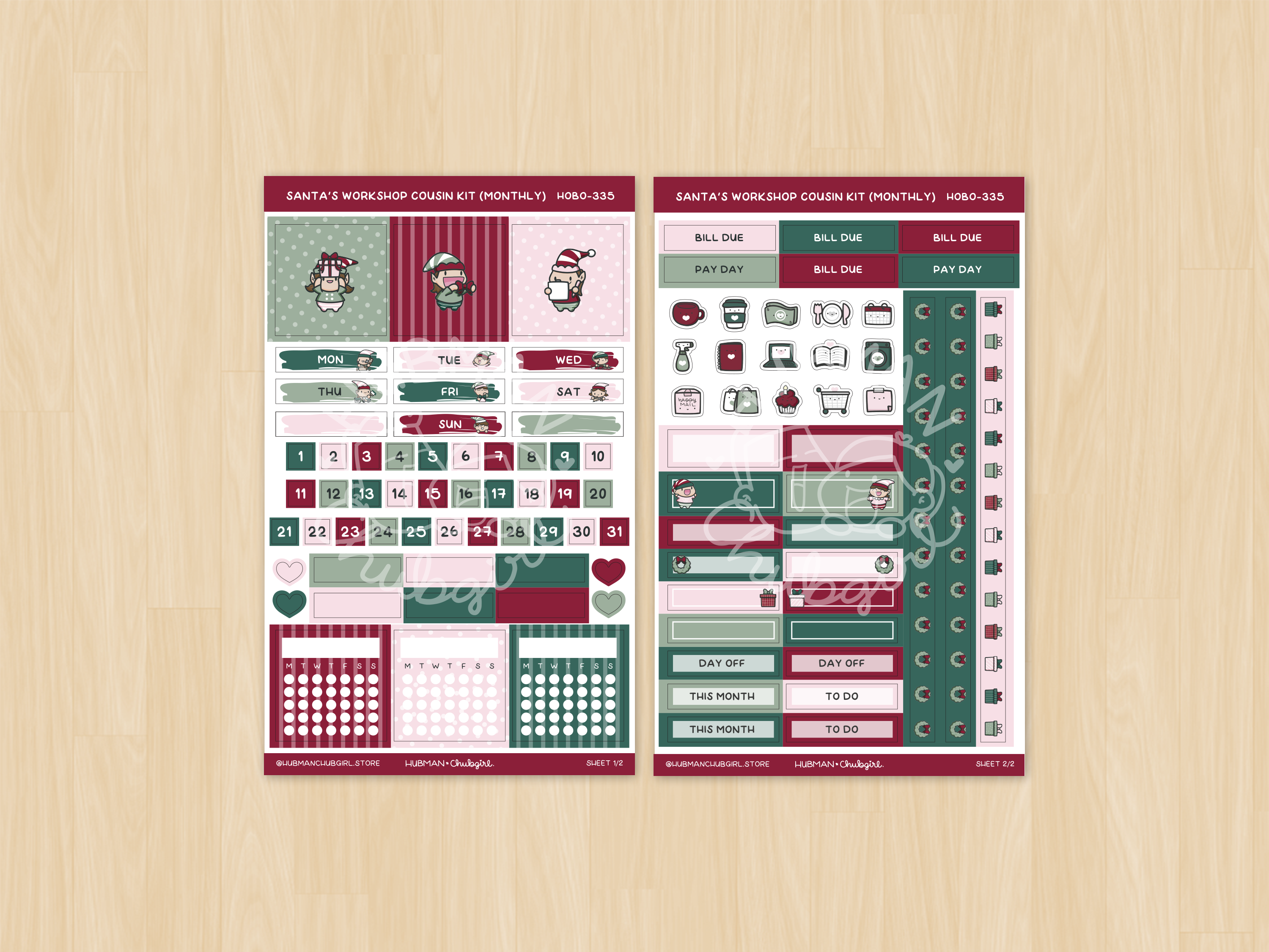 (Pre-order) Santa's Workshop Hobonichi Cousin Monthly Kit (Set of 2)