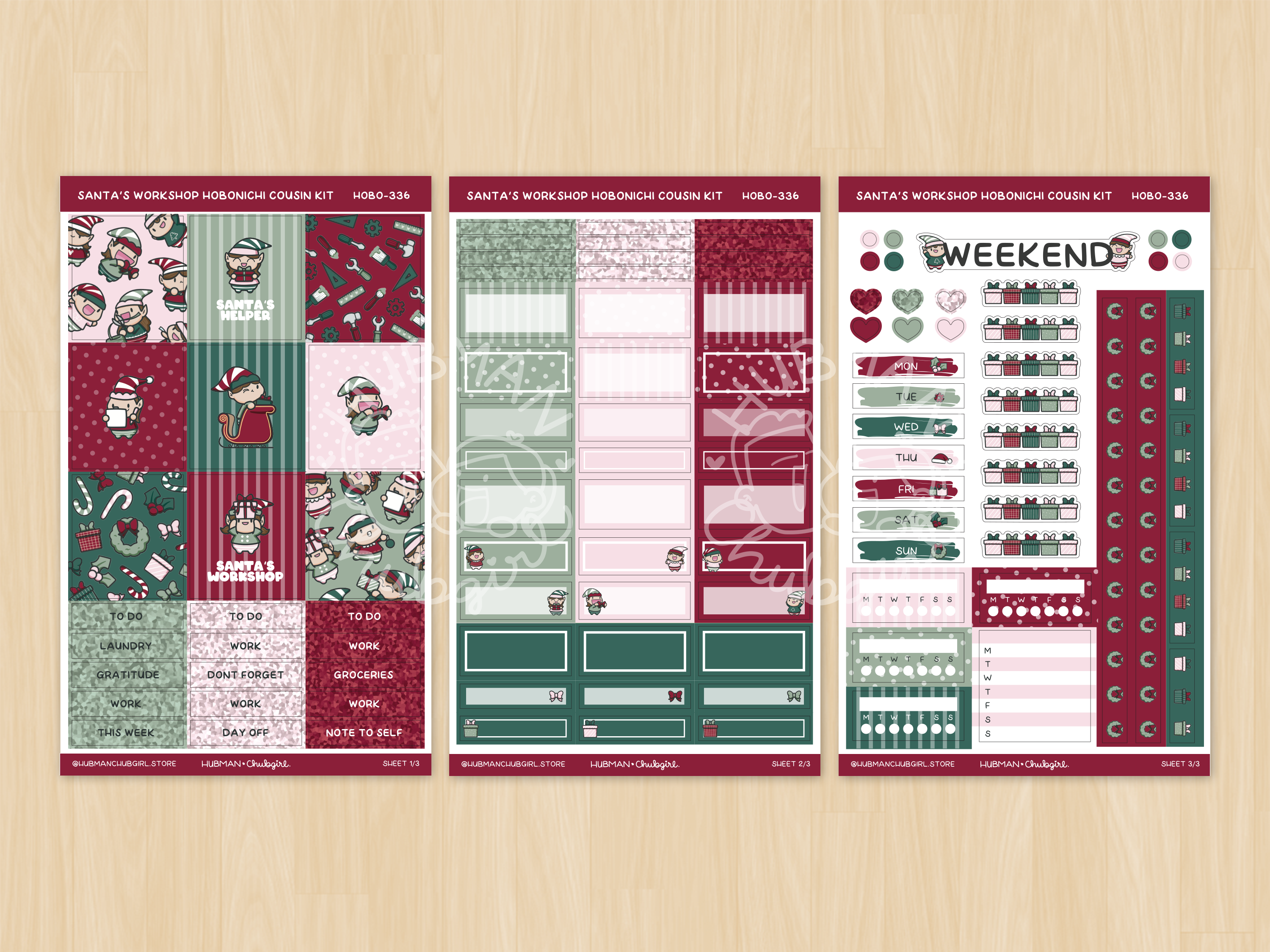 (Pre-order) Santa's Workshop Hobonichi Cousin Weekly Kit (Set of 3)