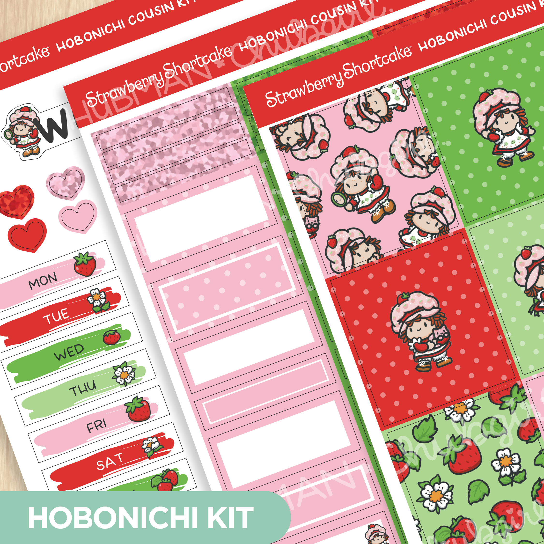 Strawberry Shortcake Hobonichi Cousin Weekly Kit (Set of 3)