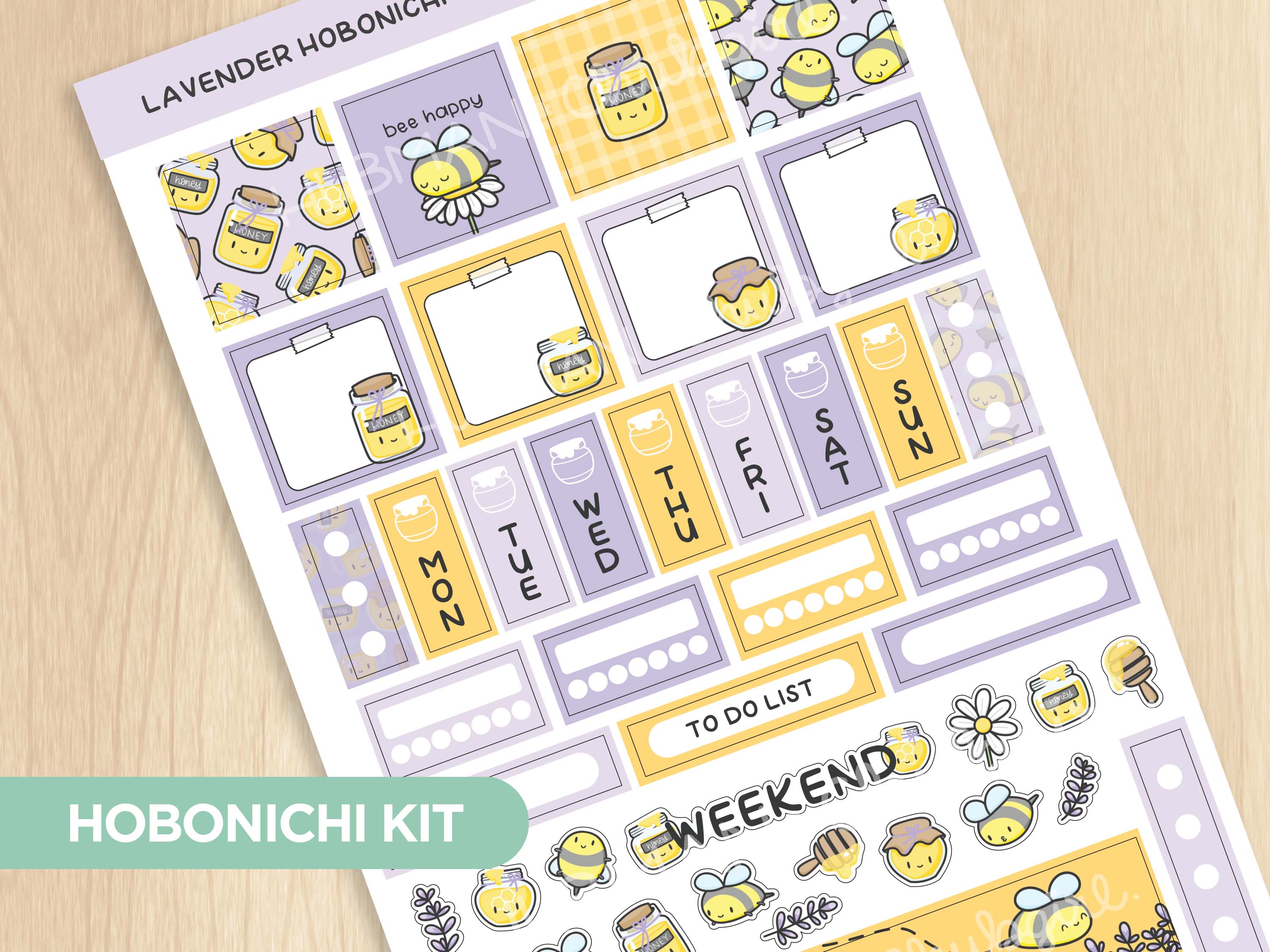 Honey Lavender Theme Hobonichi Weeks kit