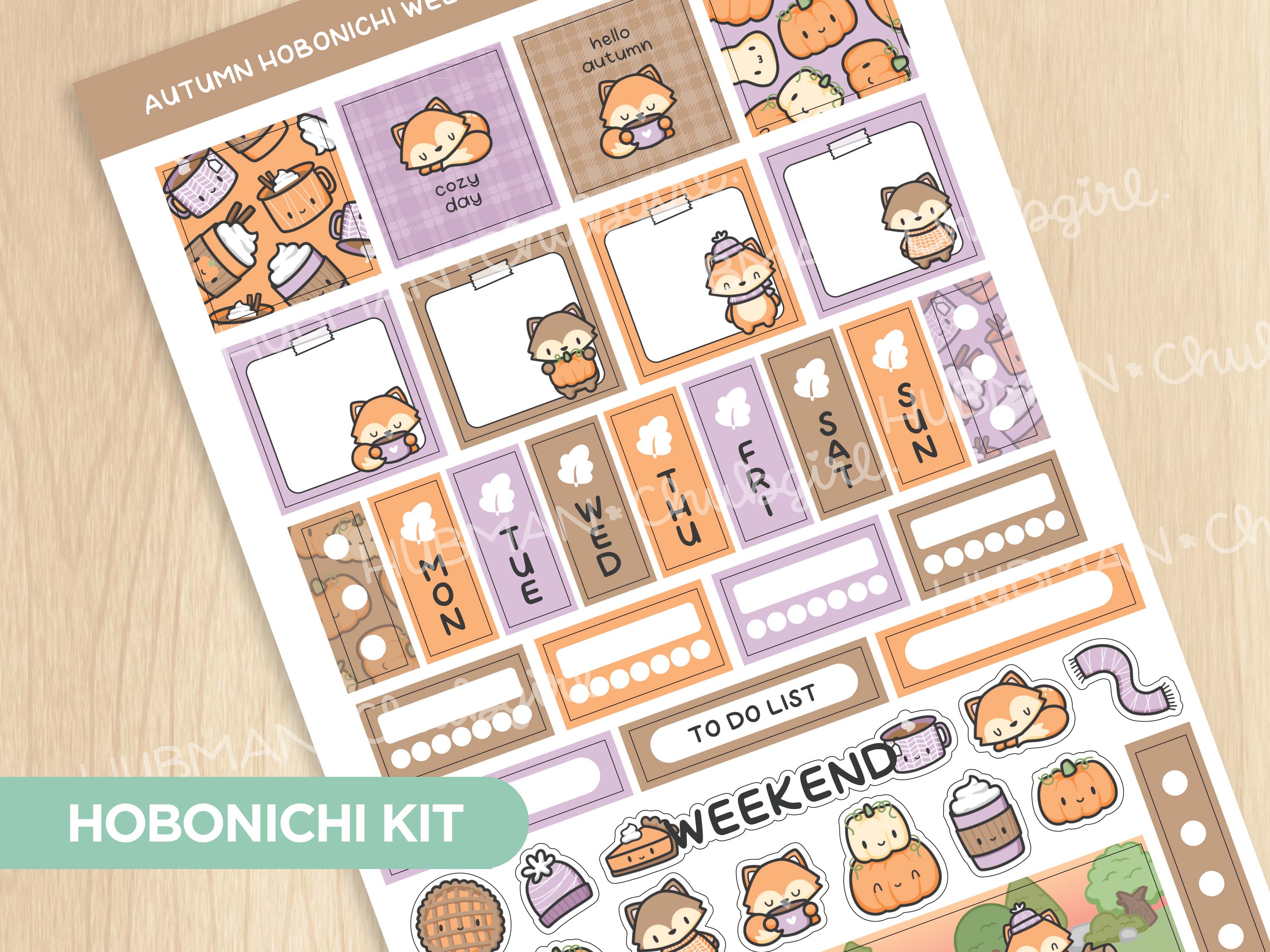 Autumn Foxes Theme Hobonichi Weeks Kit