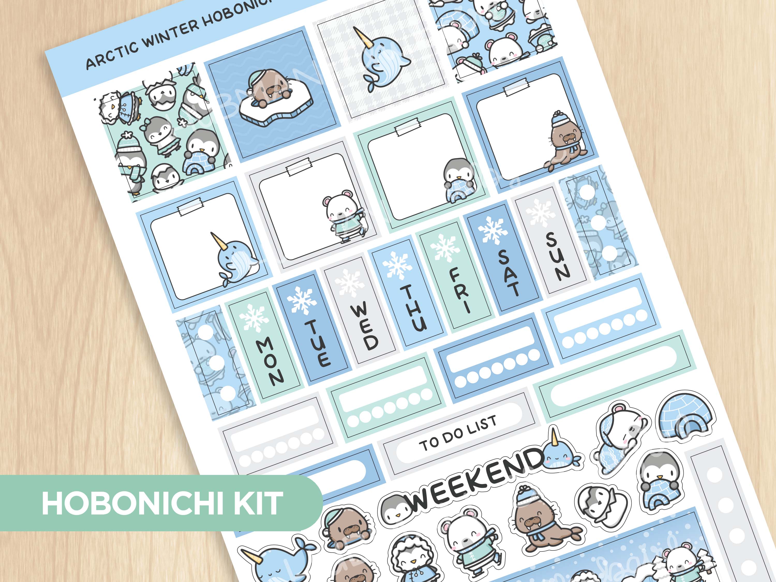 Arctic Winter Theme Hobonichi Weeks Kit