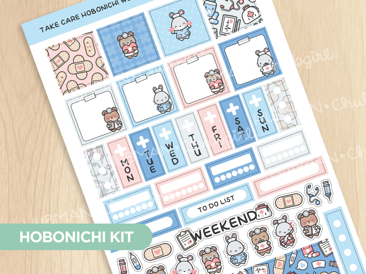 take-care-theme-hobonichi-weeks-kit-hubman-and-chubgirl