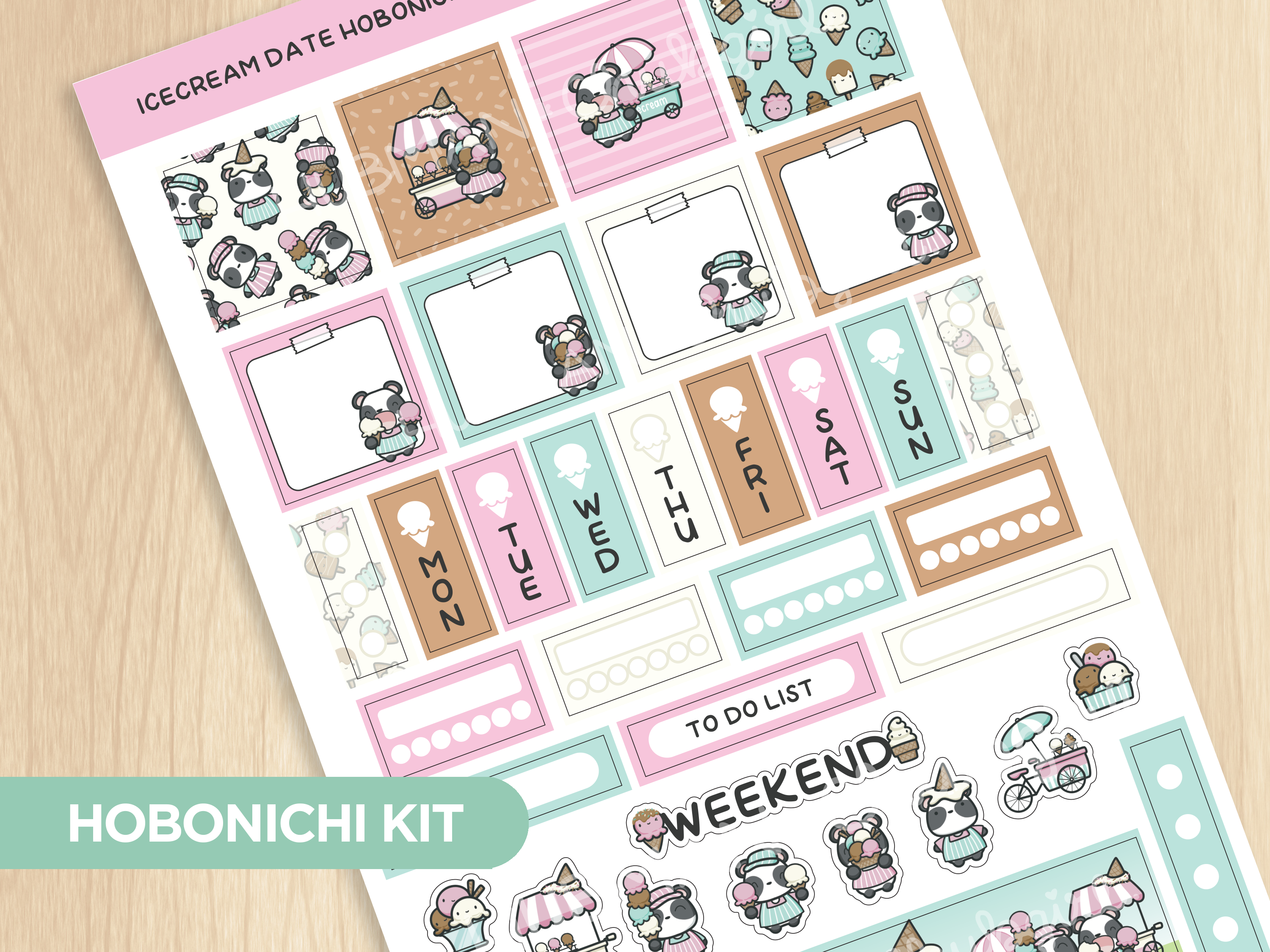 Icecream Date Theme Hobonichi Weeks Kit