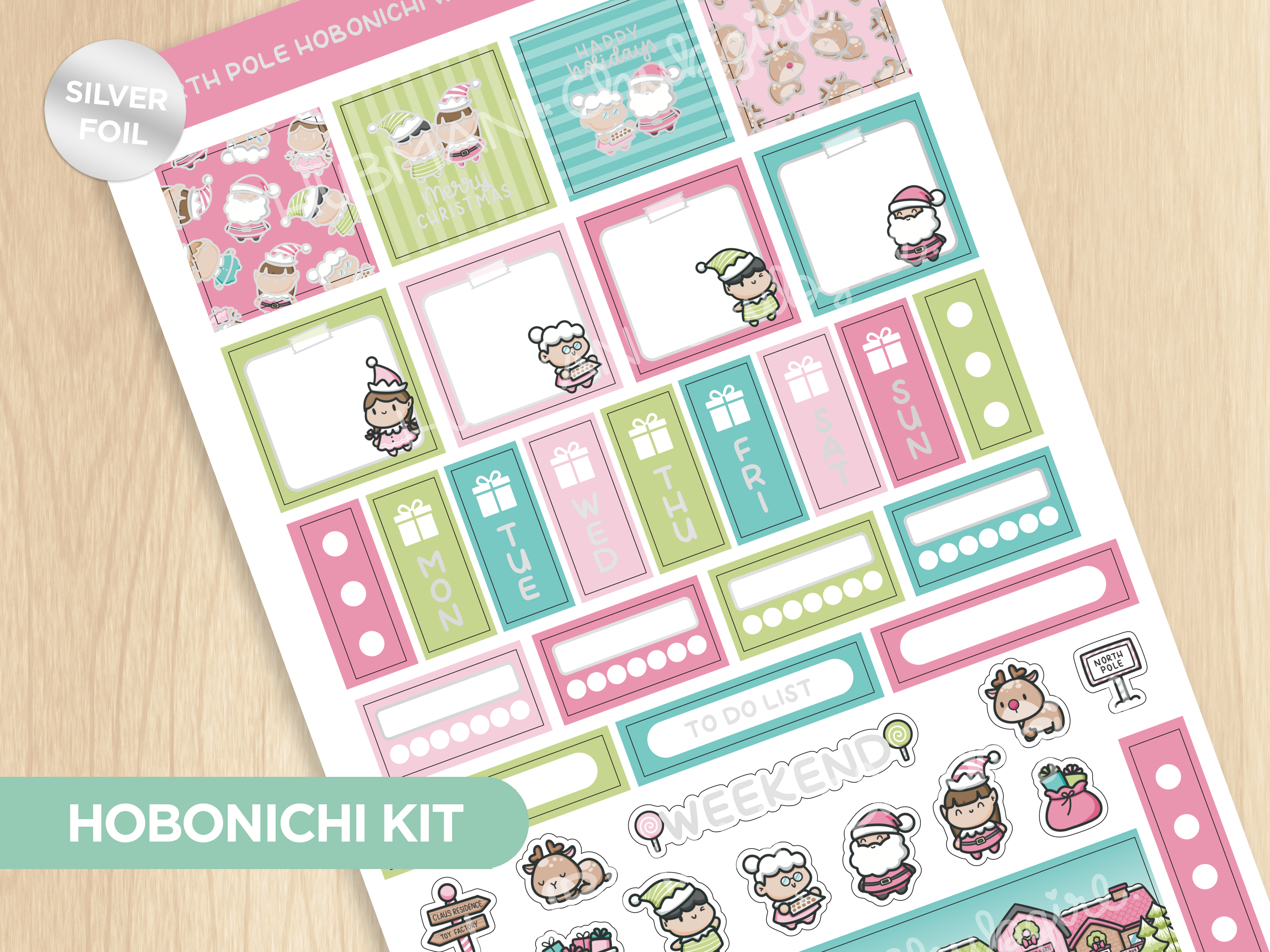 North Pole Theme Hobonichi Weeks Kit - Silver foil