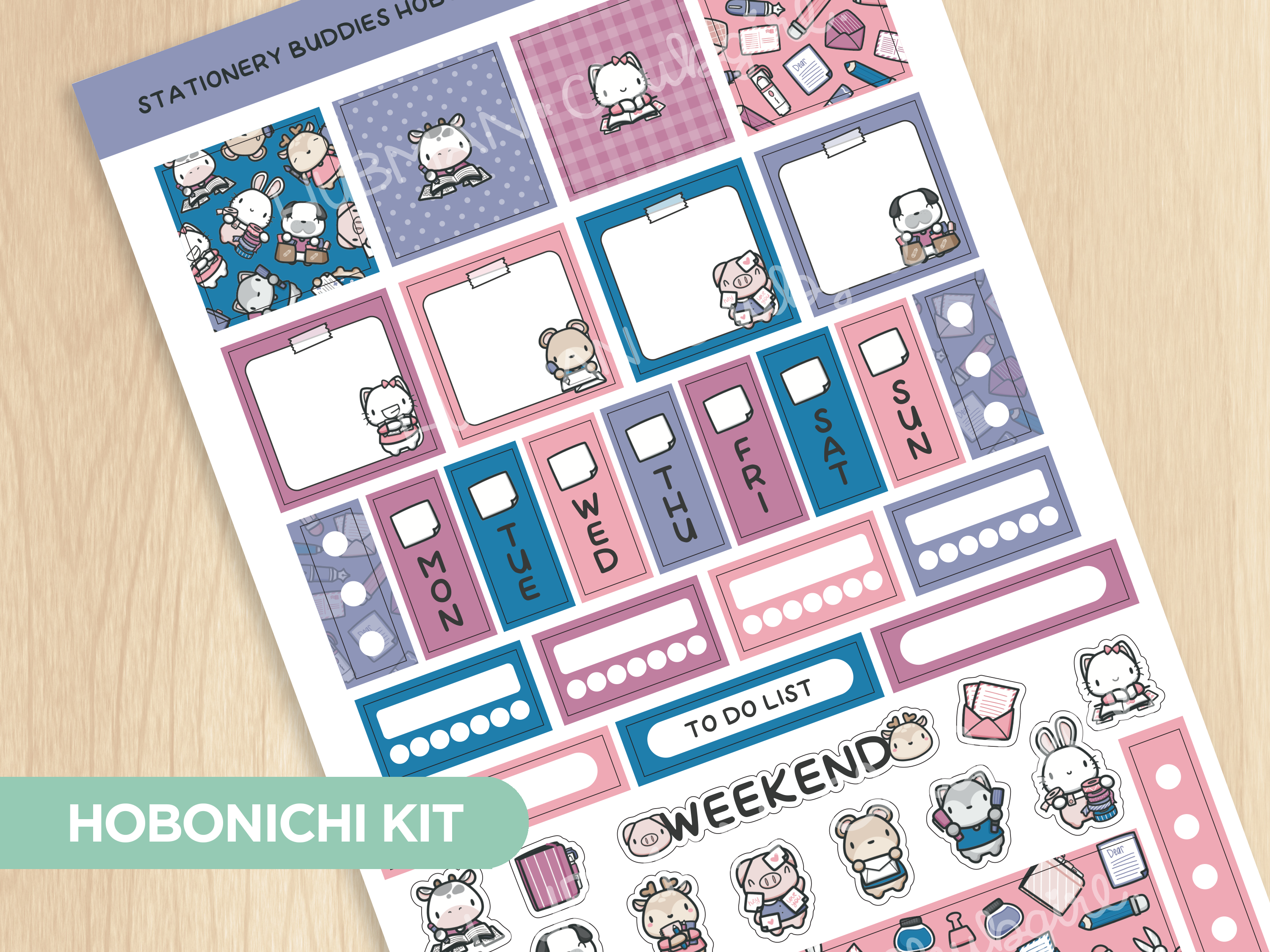 Stationery Buddies Theme Hobonichi Weeks Kit