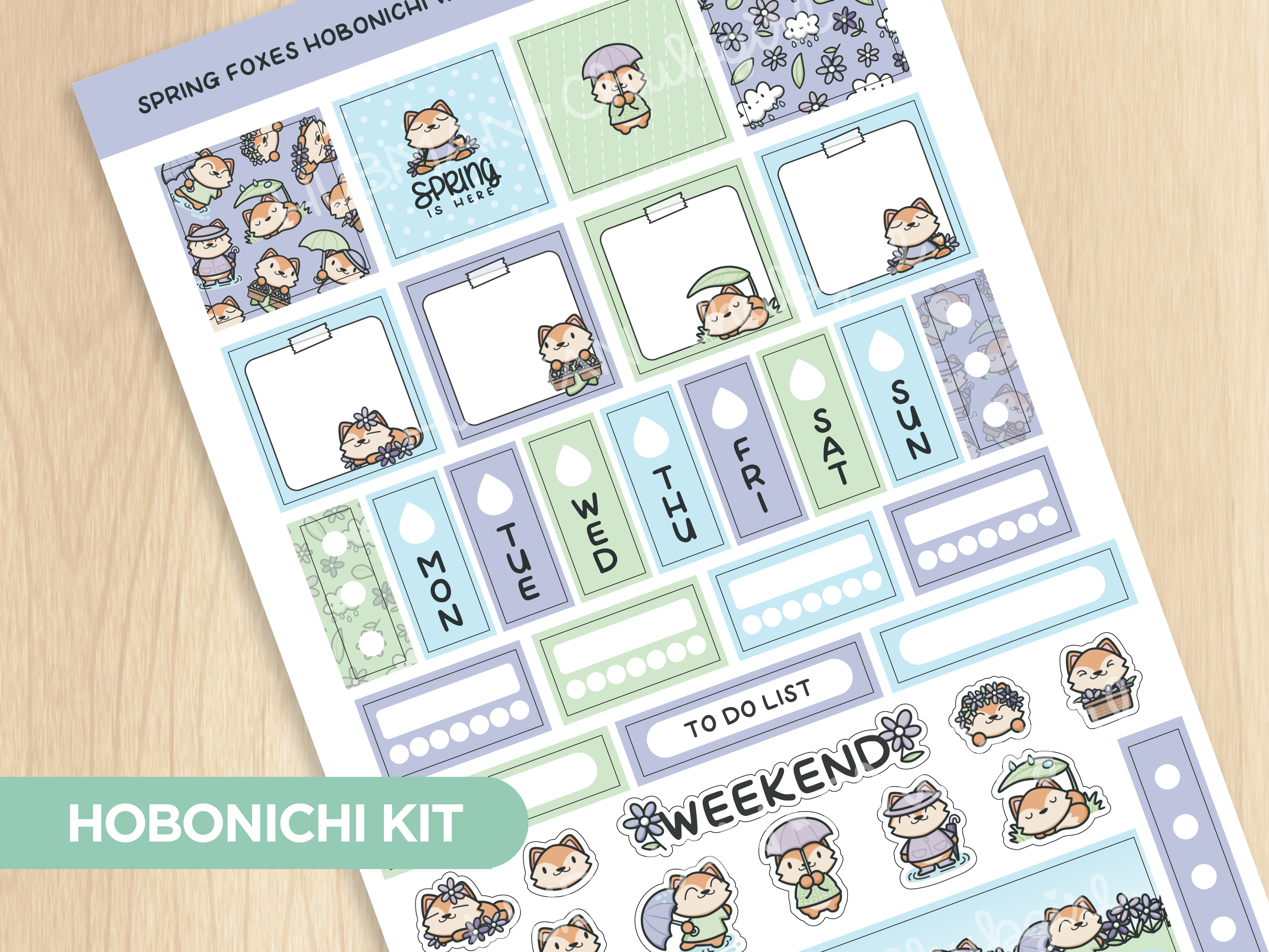 Spring Foxes Hobonichi Weeks Kit