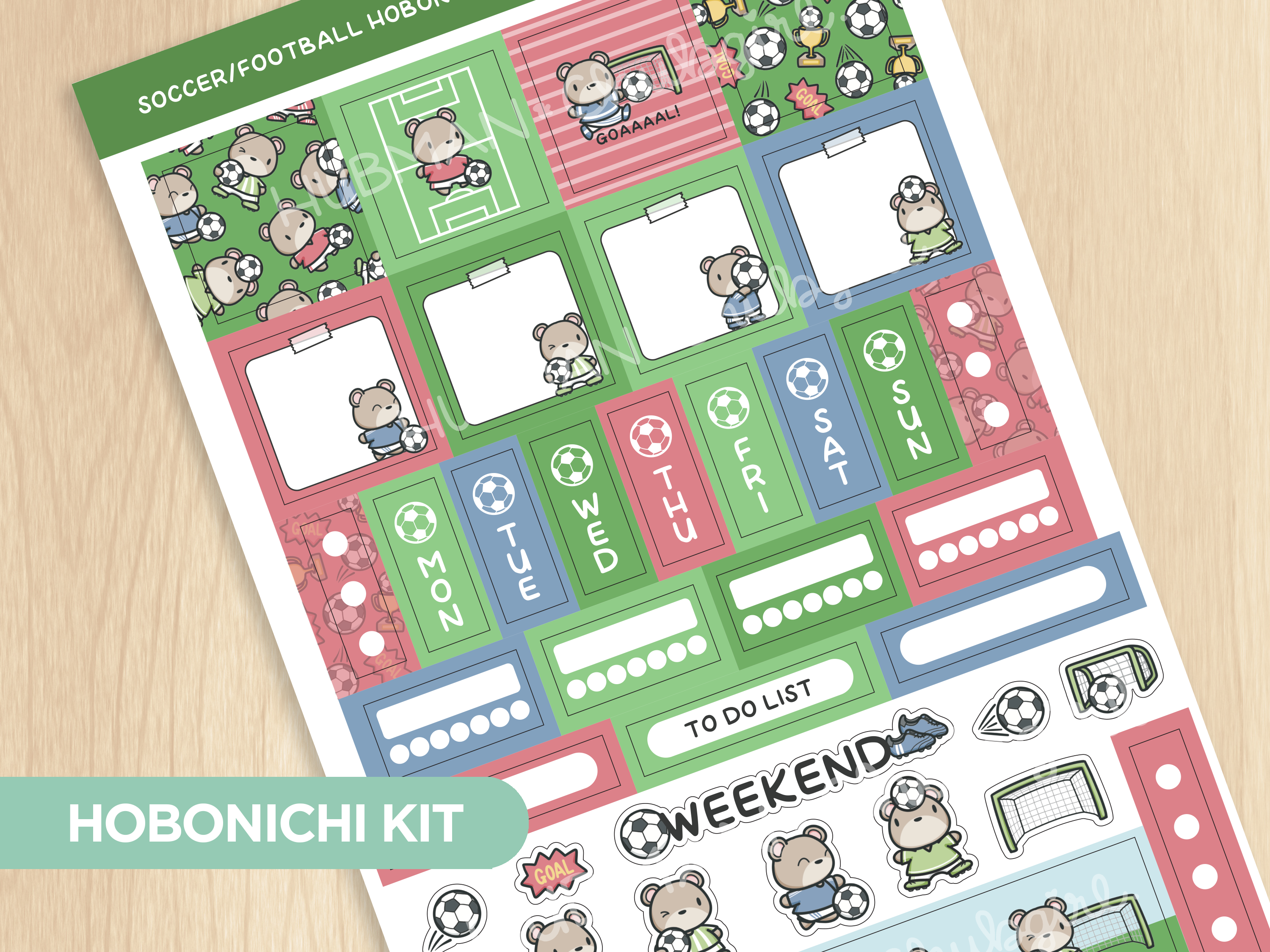 Soccer/Football Hobonichi Weeks Kit