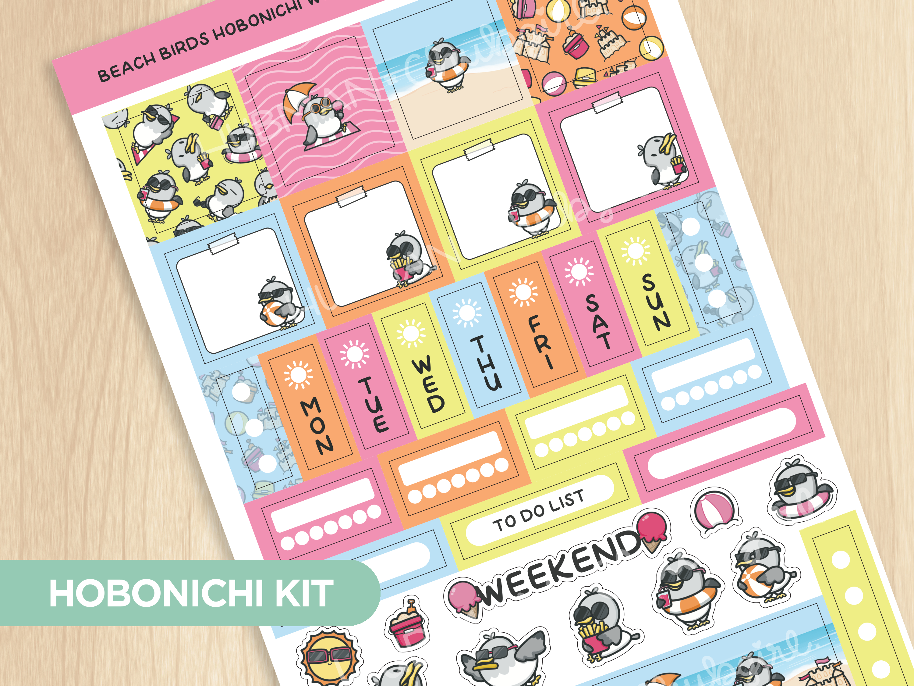 Beach Birds Hobonichi Weeks Kit