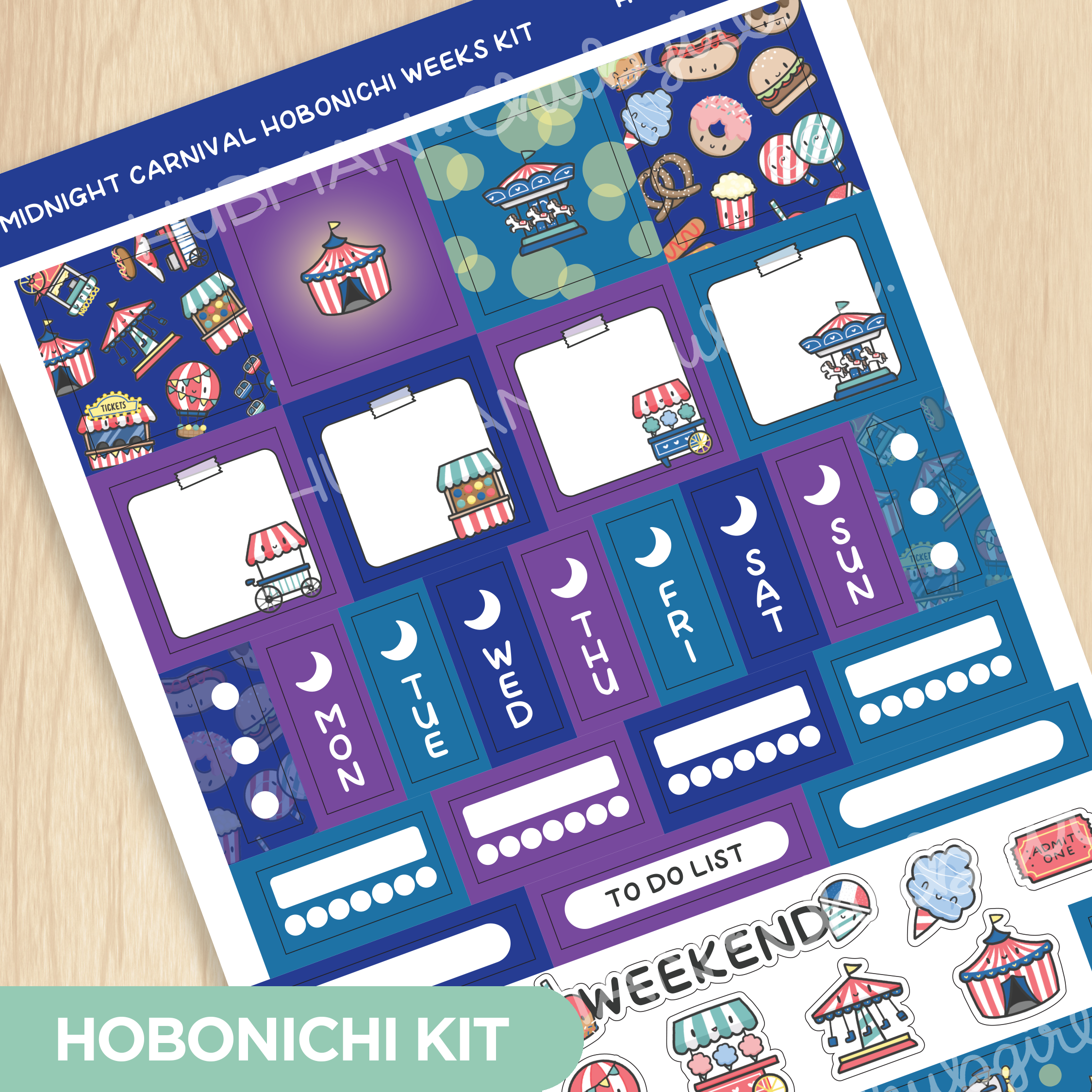 Midnight Carnival Hobonichi Weeks Kit
