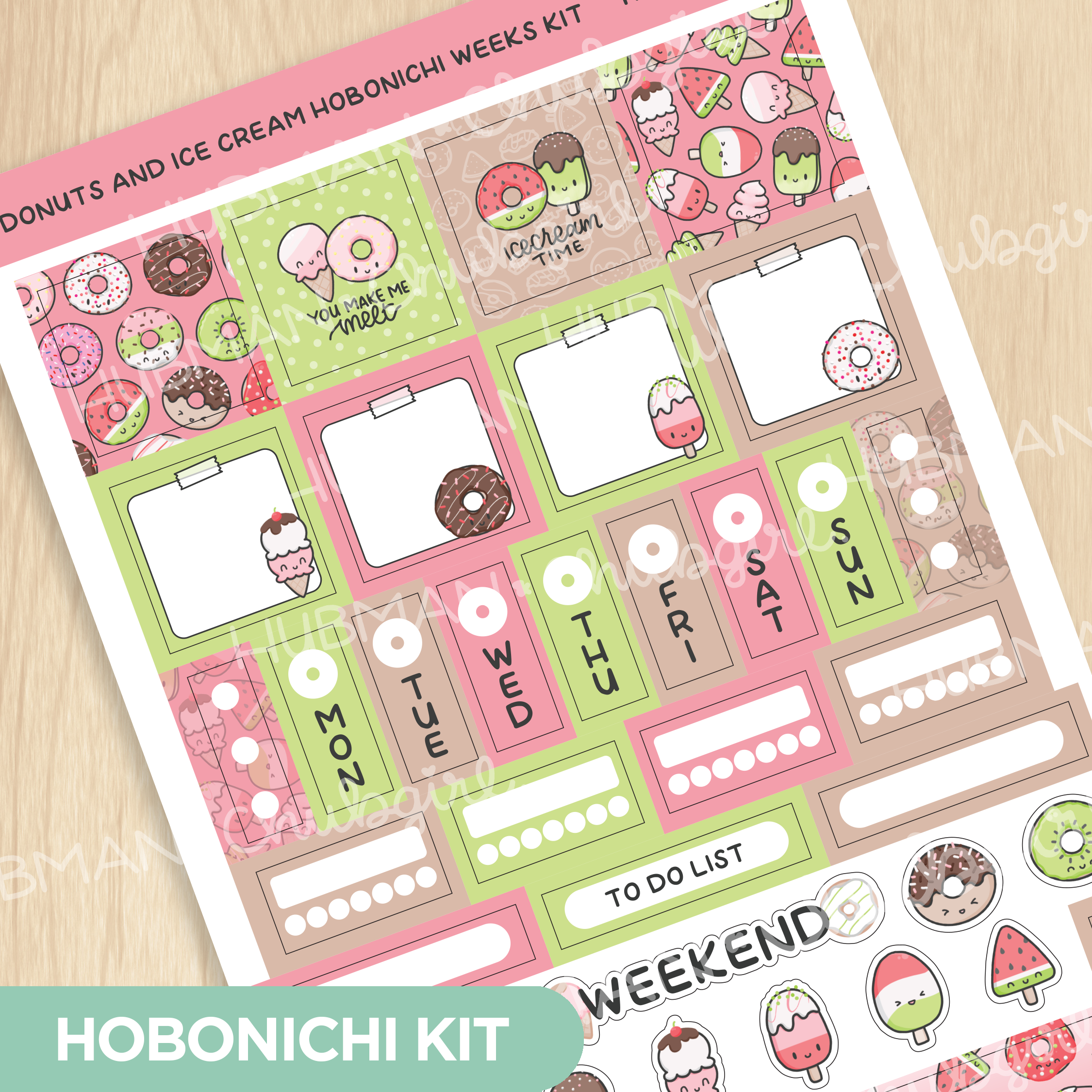 Donuts and Icecream Hobonichi Weeks Kit