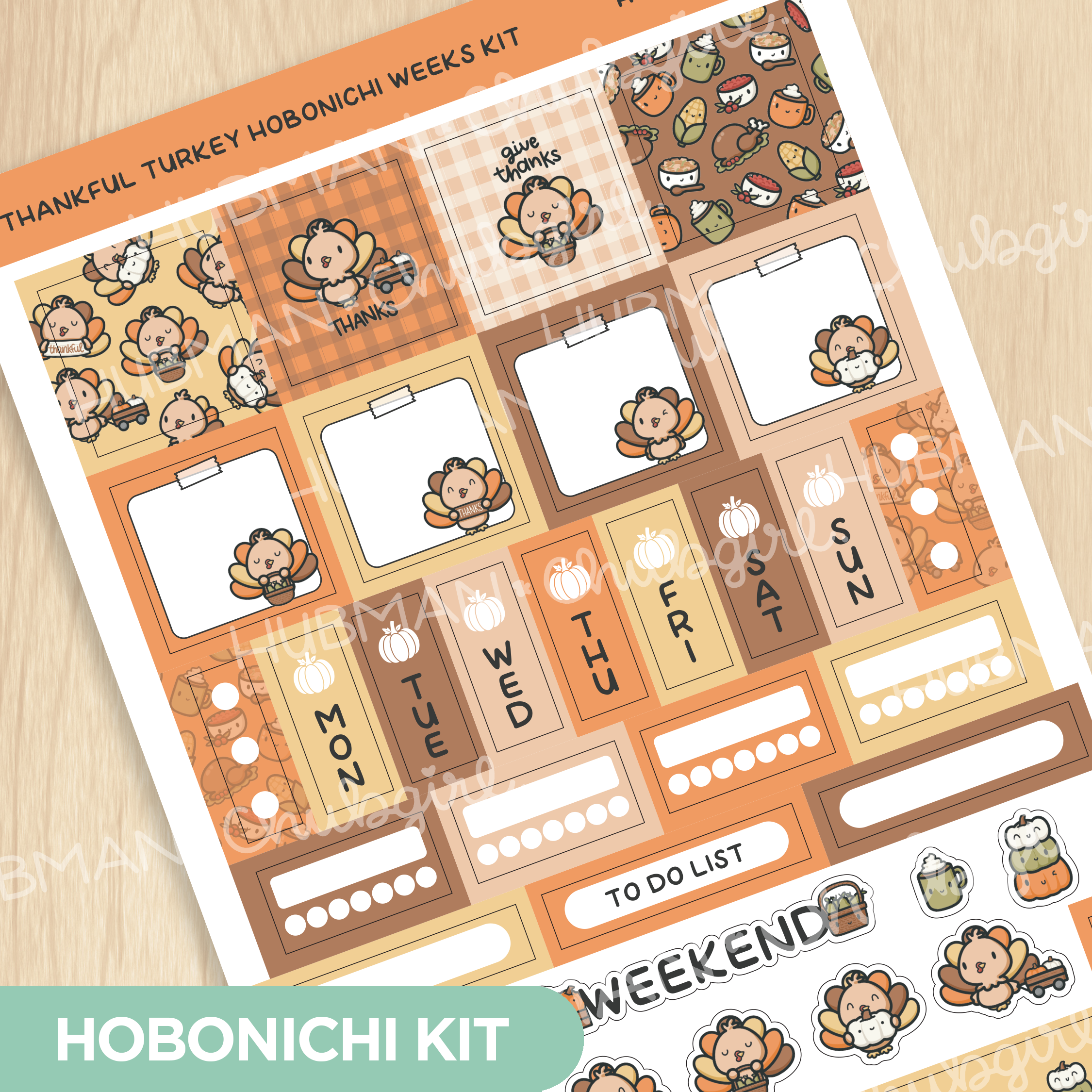 Thankful Turkey Hobonichi Weeks Kit