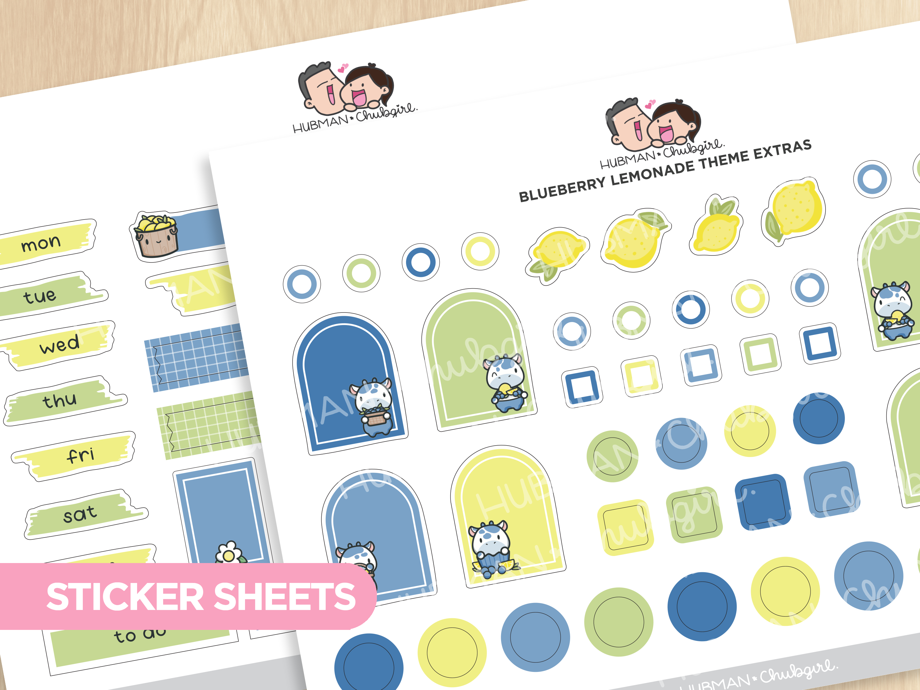 Blueberry Lemonade Journaling Extras Sticker Set