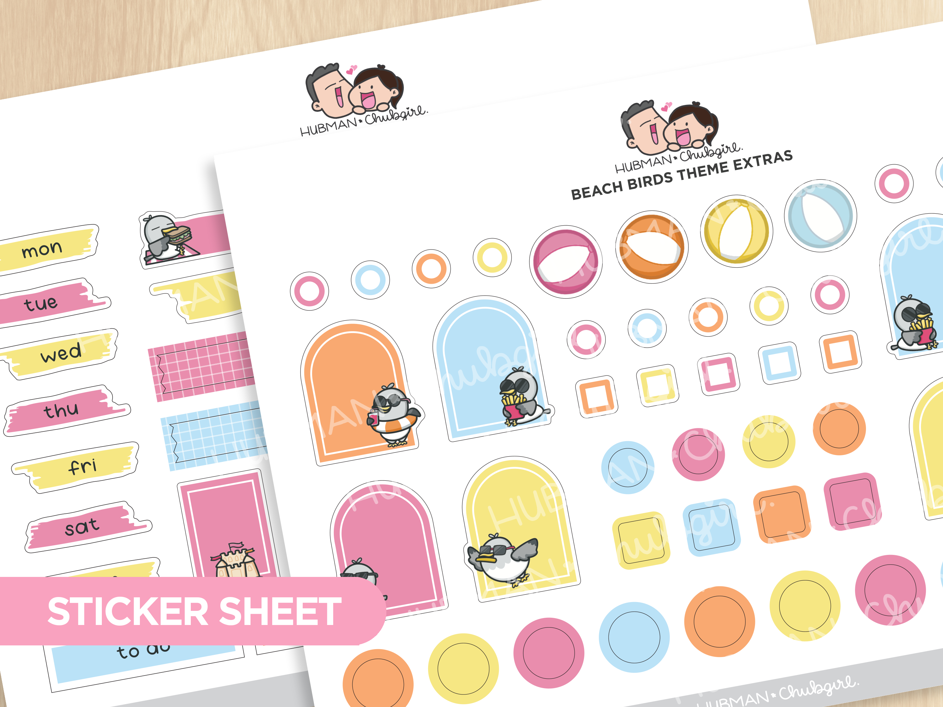 Beach Birds Journaling Extras Sticker Set