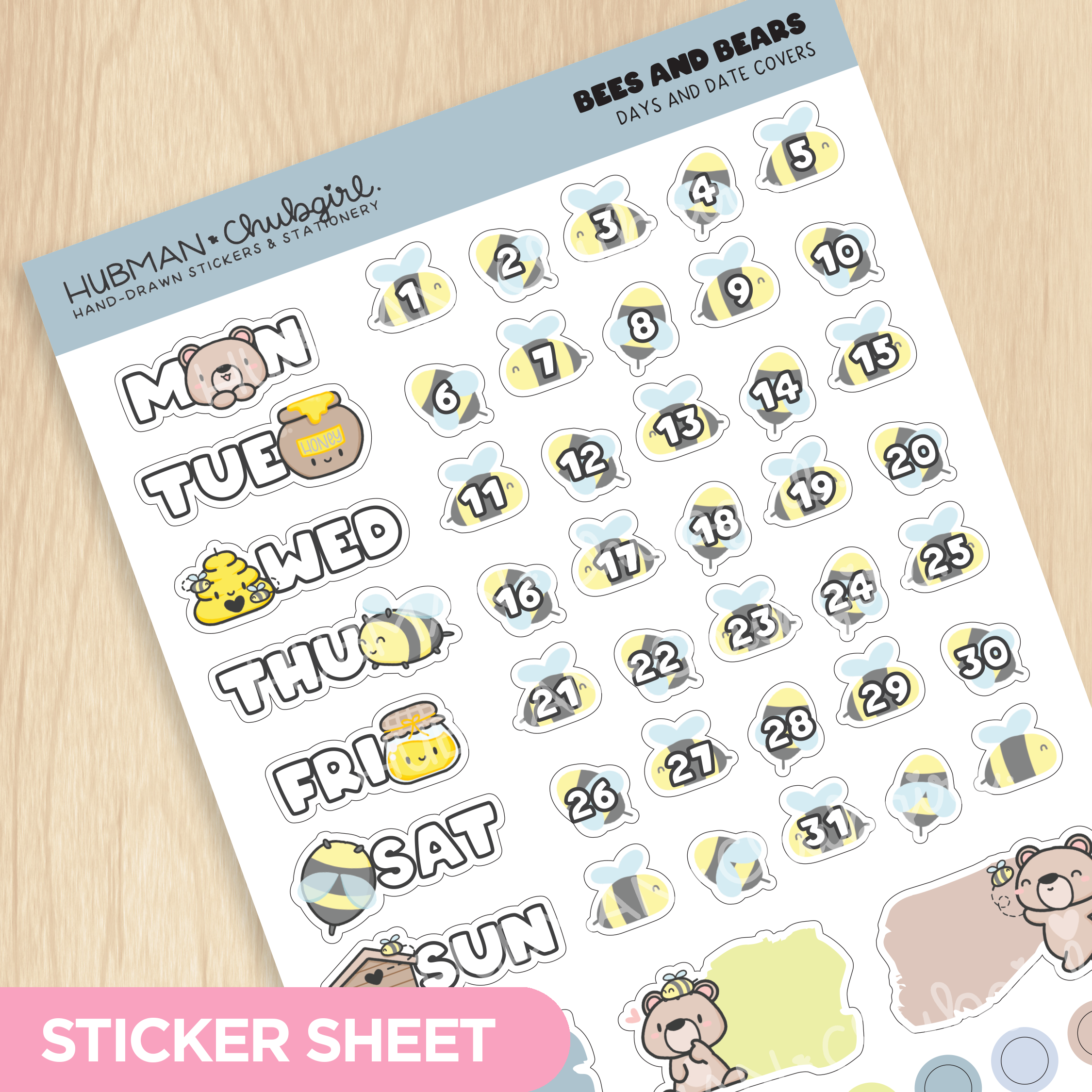 Bees and Bears Days and Date Covers