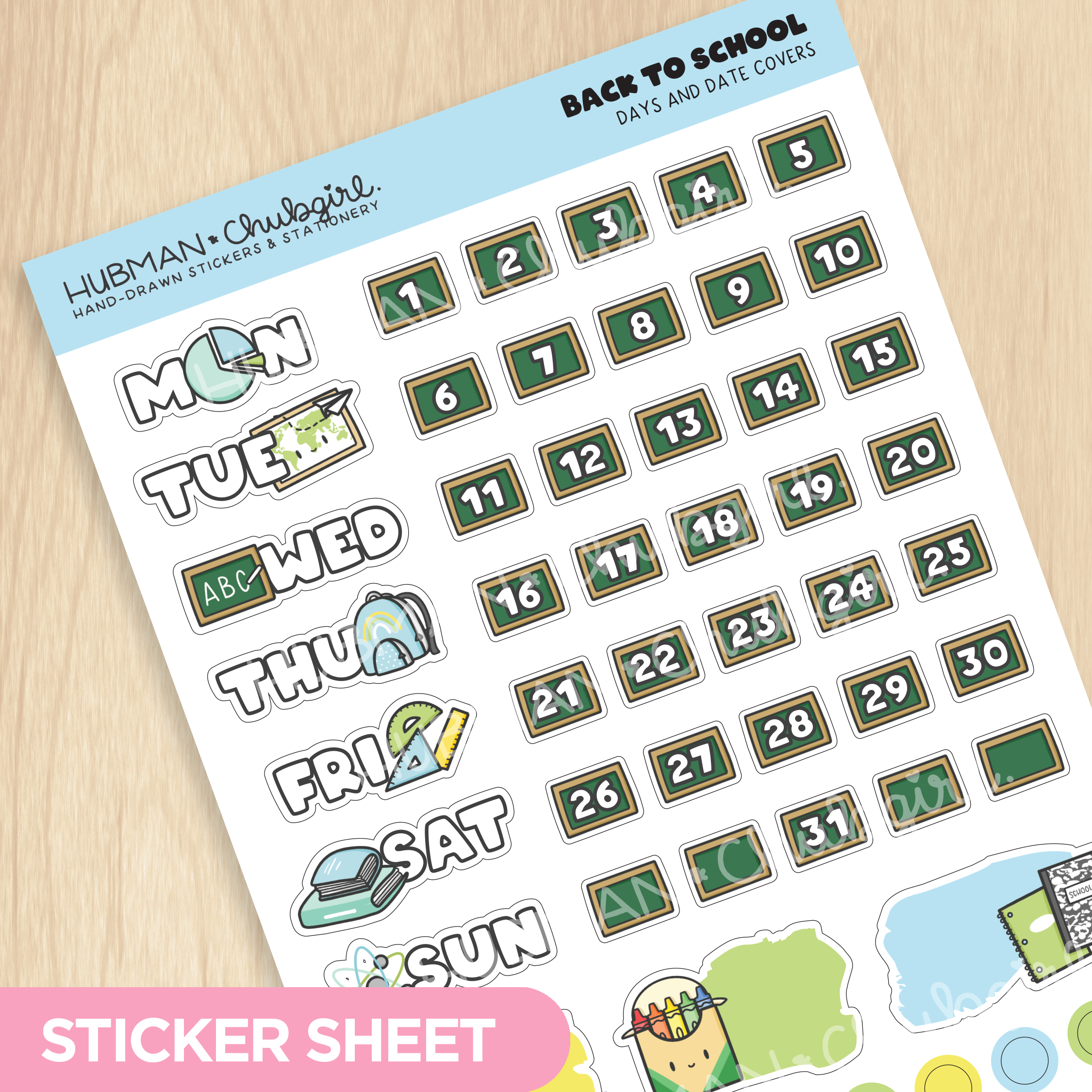 Back to School Days and Date Covers