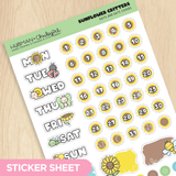 Sunflower Critters Days and Date Covers
