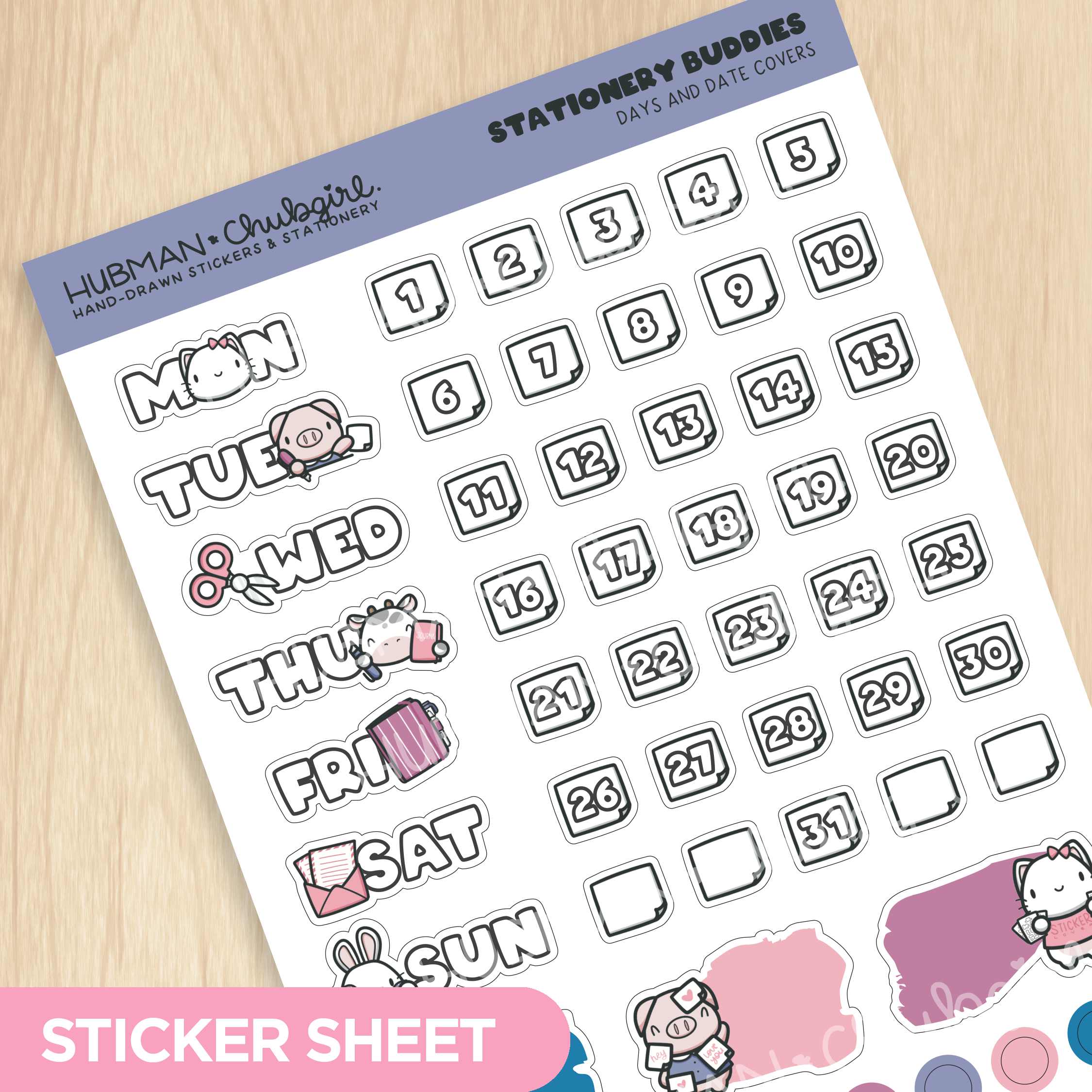 Stationery Buddies Days and Date Covers