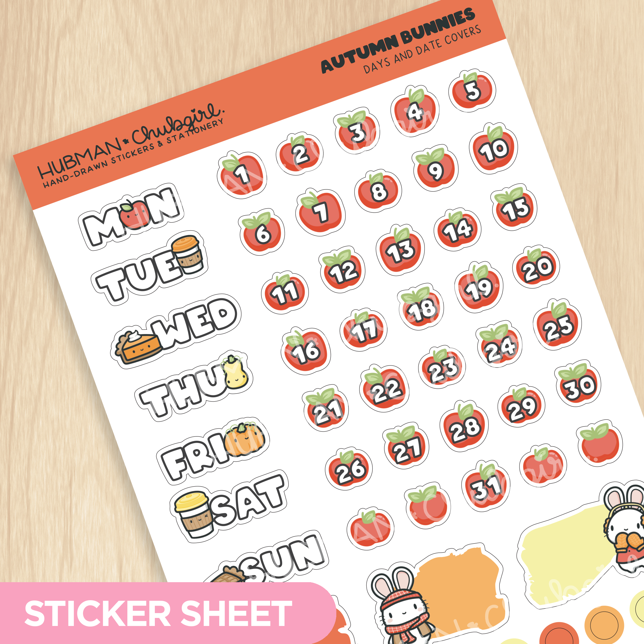 Autumn Bunnies Days and Date Covers