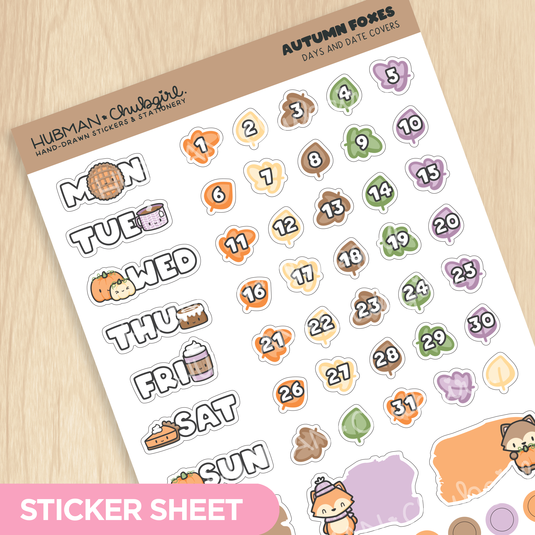 Autumn Foxes Days and Date Covers