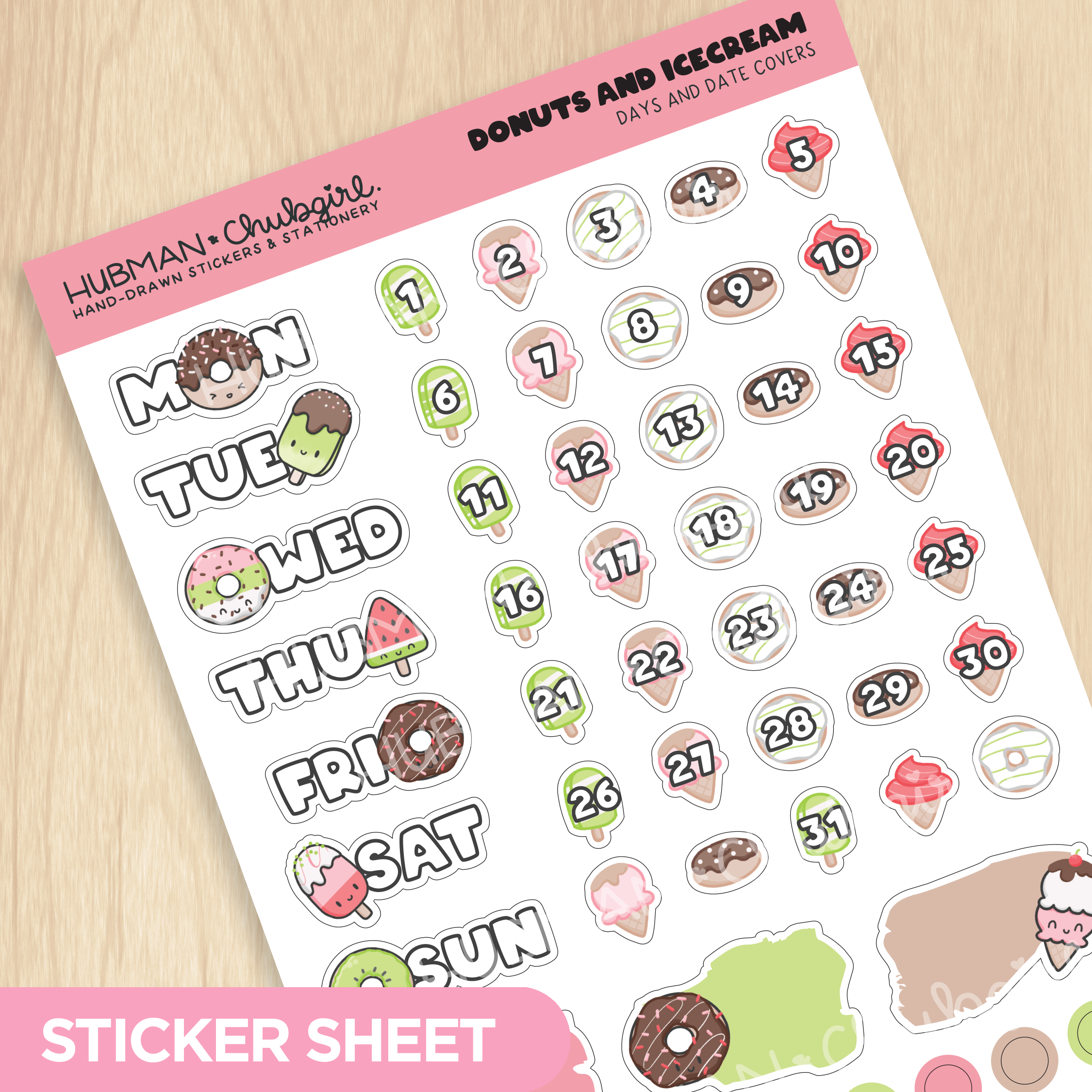 Donuts and Icecream Days and Date Covers