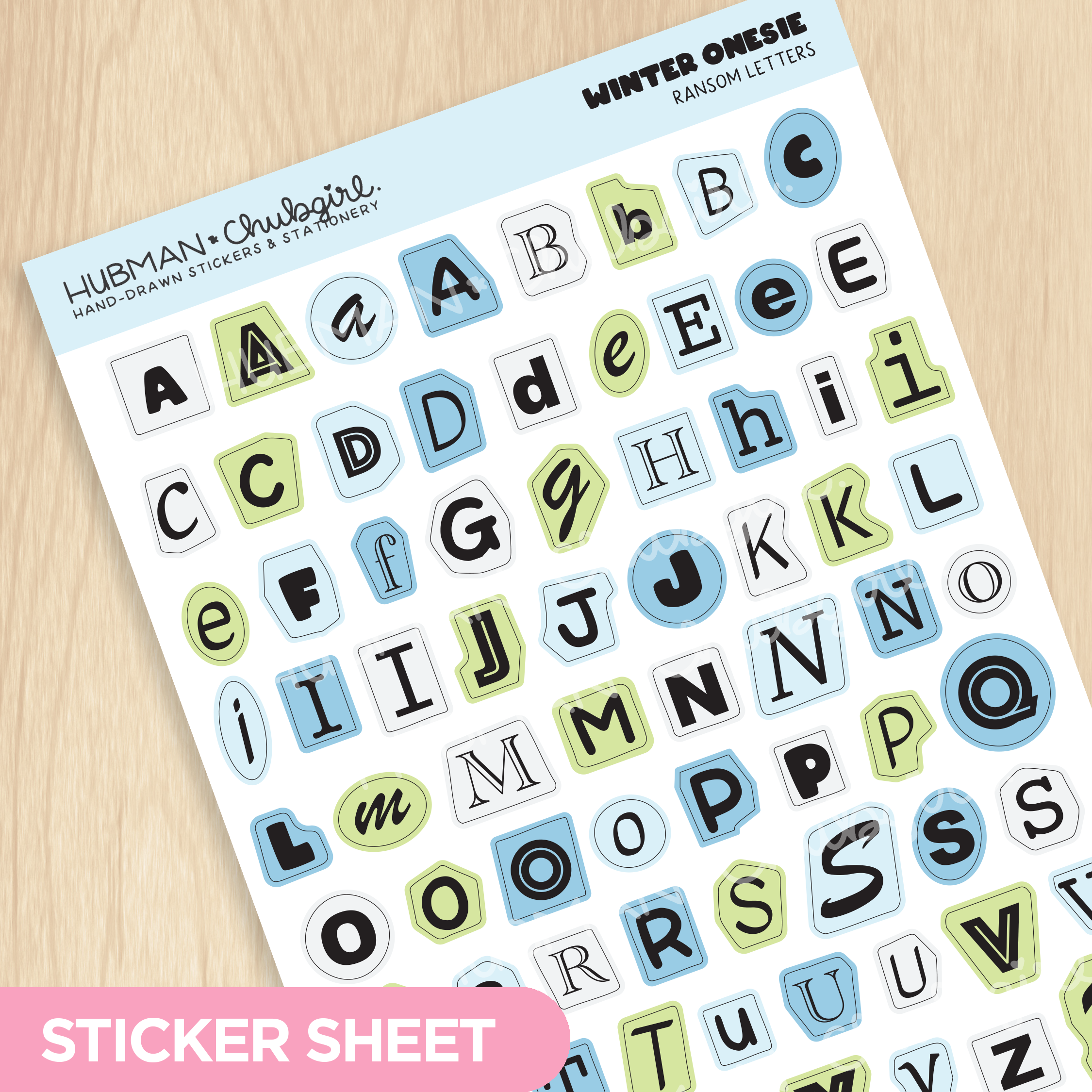 Winter Onesie Town Ransom Letters