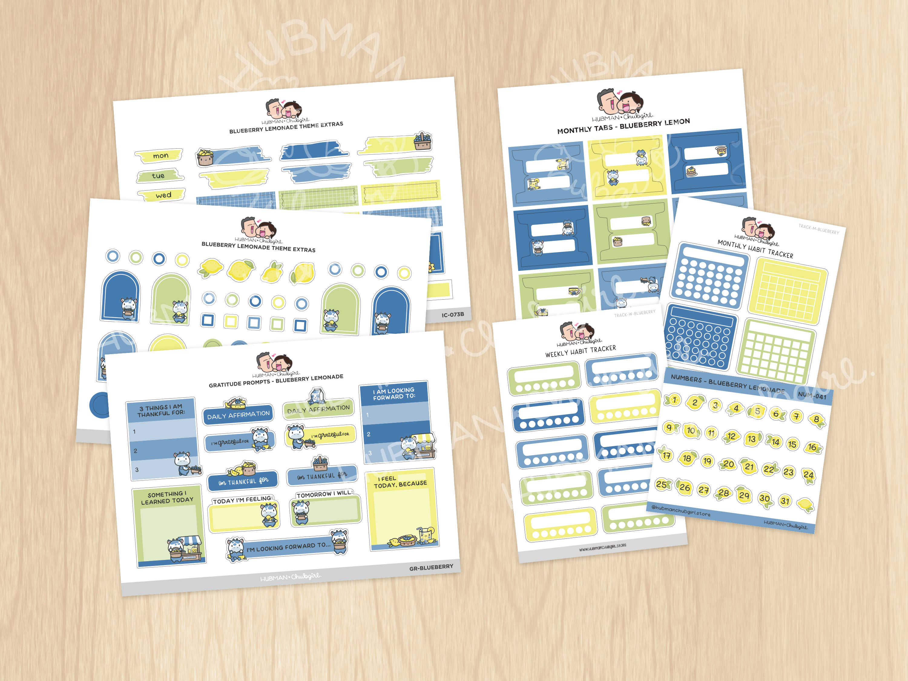 Blueberry Lemonade Journaling Extras Sticker Set