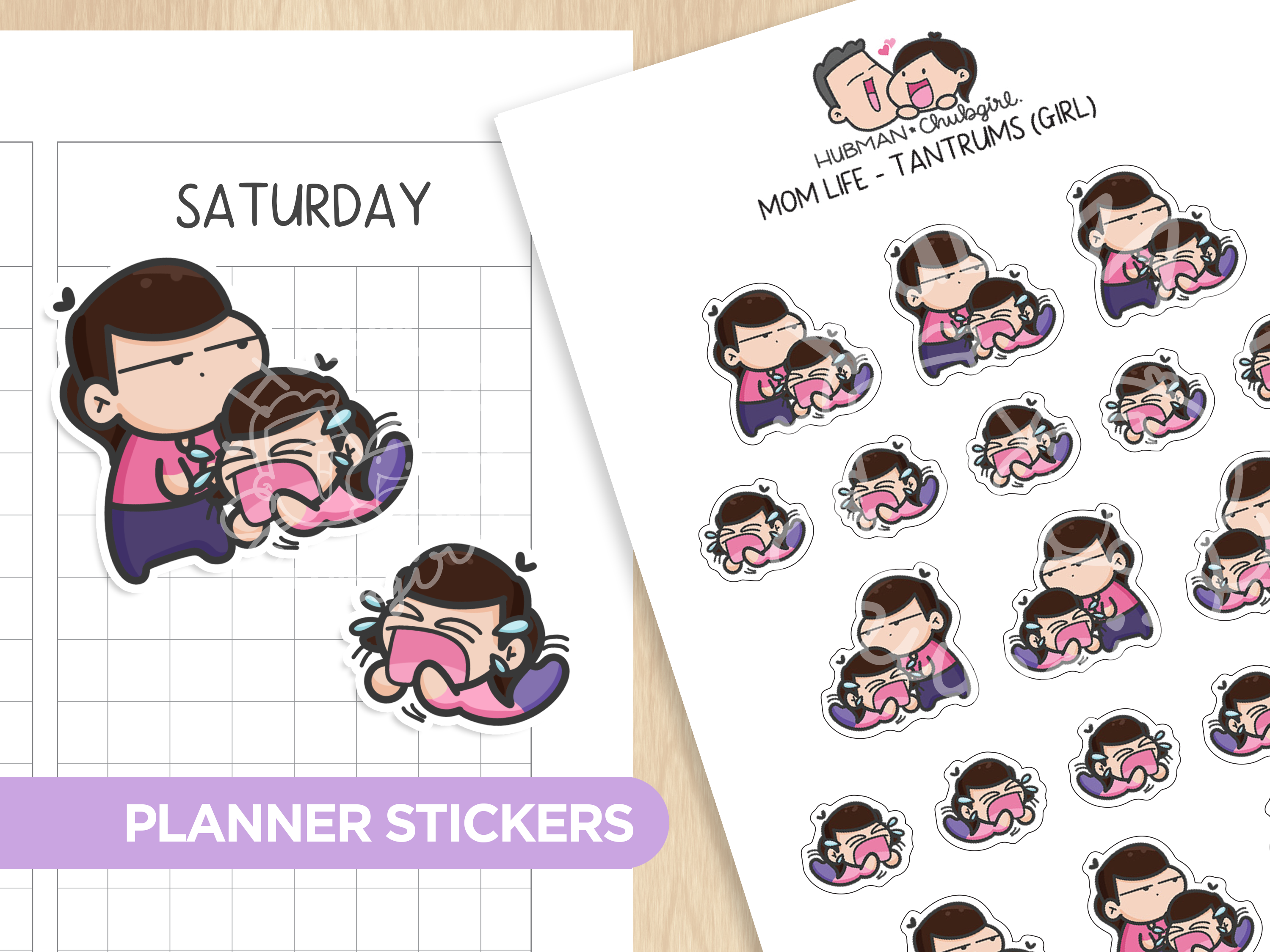 Mom Life - Tantrums (Girl) Planner Stickers