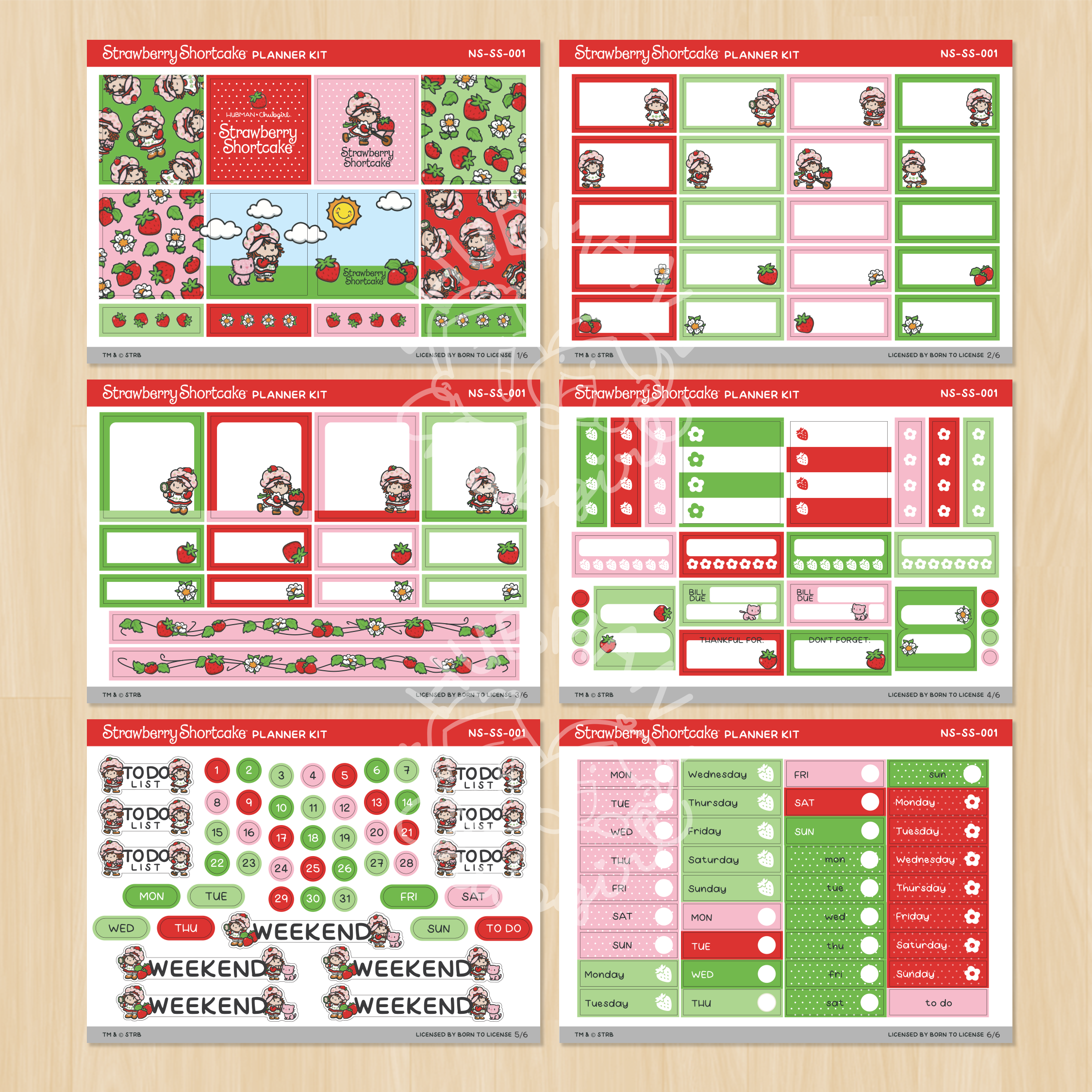 Strawberry Shortcake Planner Kit (Set of 6)